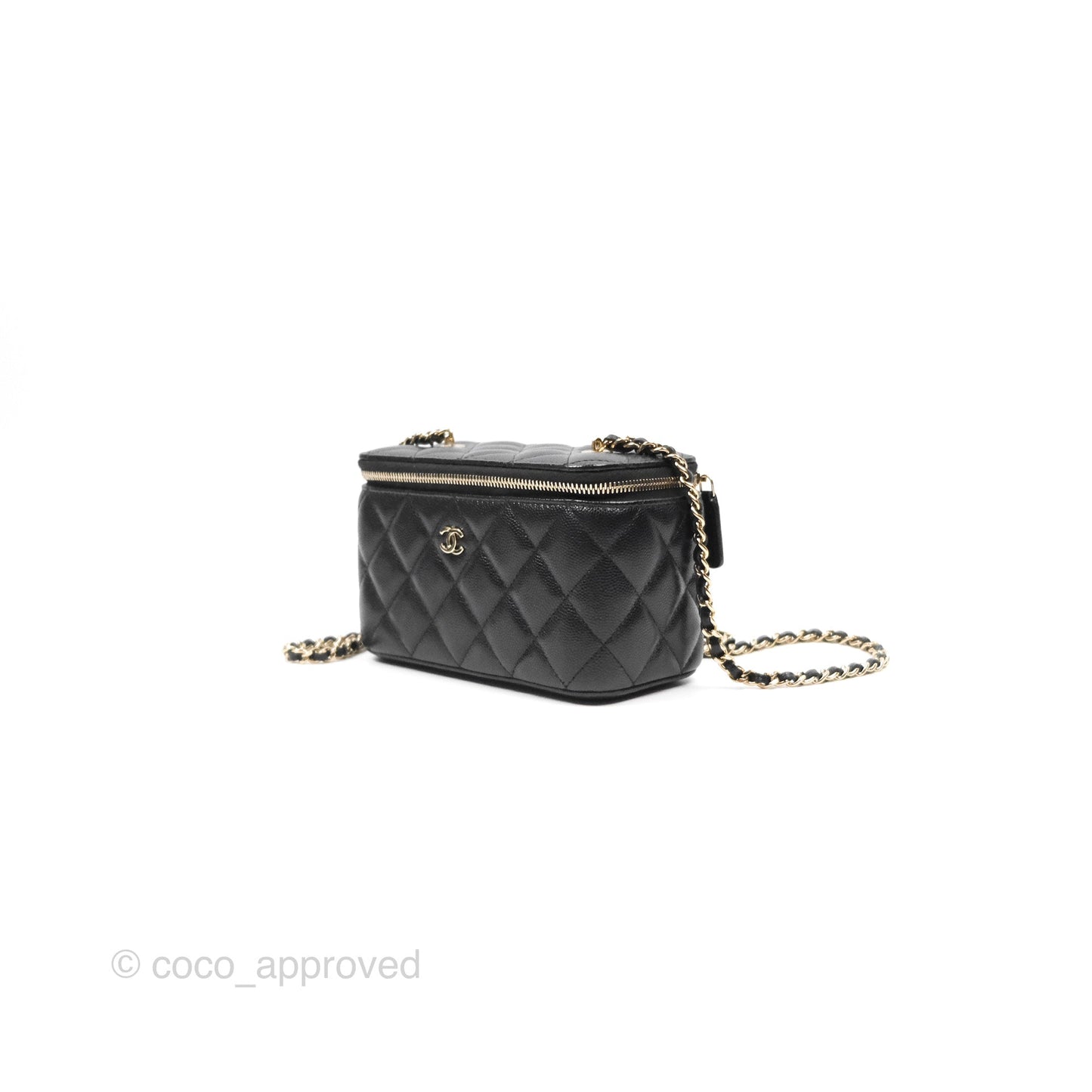 Chanel Vanity Rectangular Black Caviar Gold Hardware