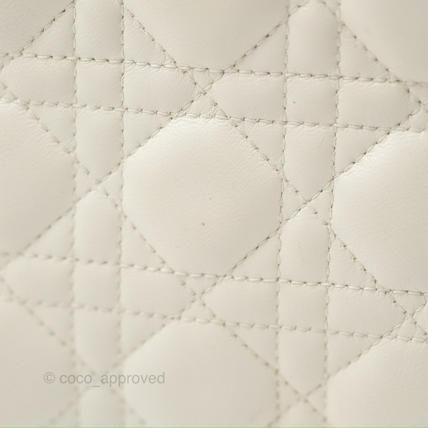 Christian Dior My ABCDior Lady Dior White Cannage Lambskin Gold Hardware
