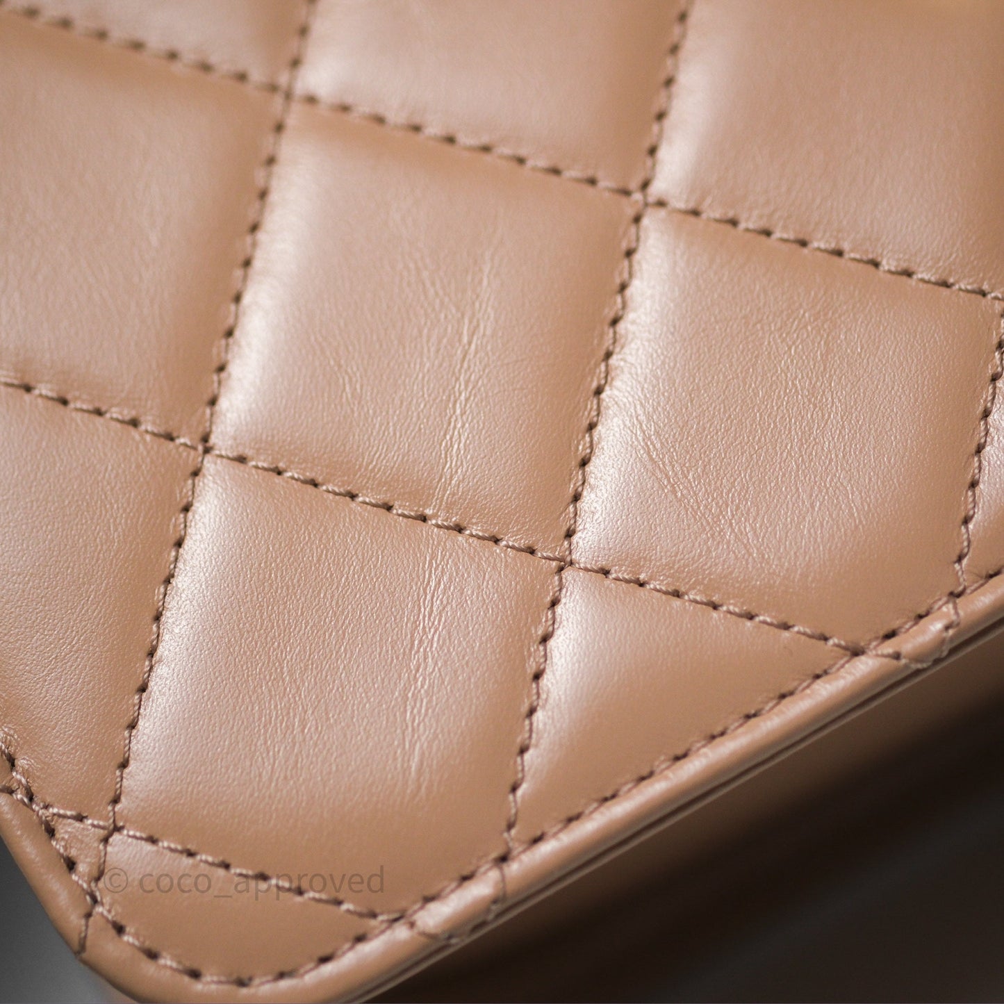 Chanel Quilted Small Perfect Fit Adjustable Beige Calfskin Gold Hardware 21A