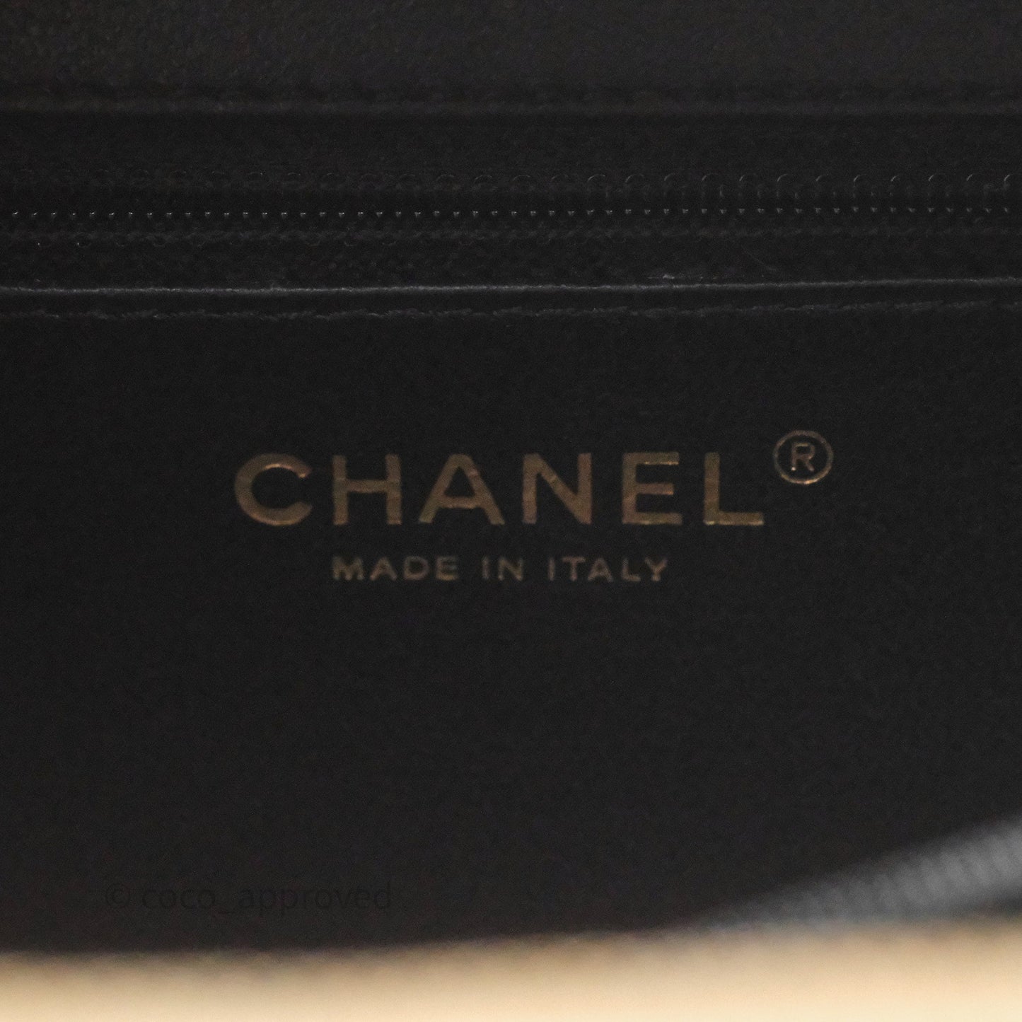 Chanel Medium CC Filigree Vanity Case Quilted Beige Black Caviar