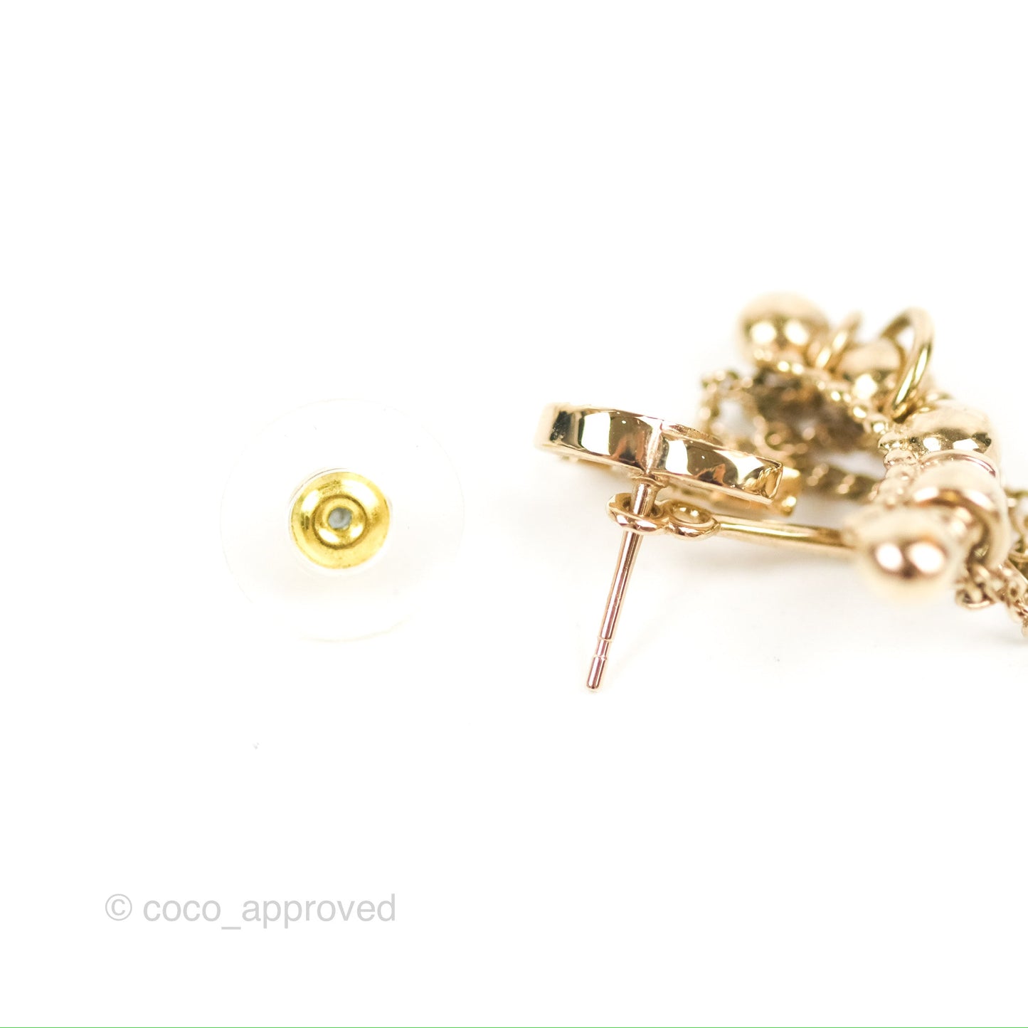 Chanel Crystal CC Earrings Earcuff Gold Tone 22C