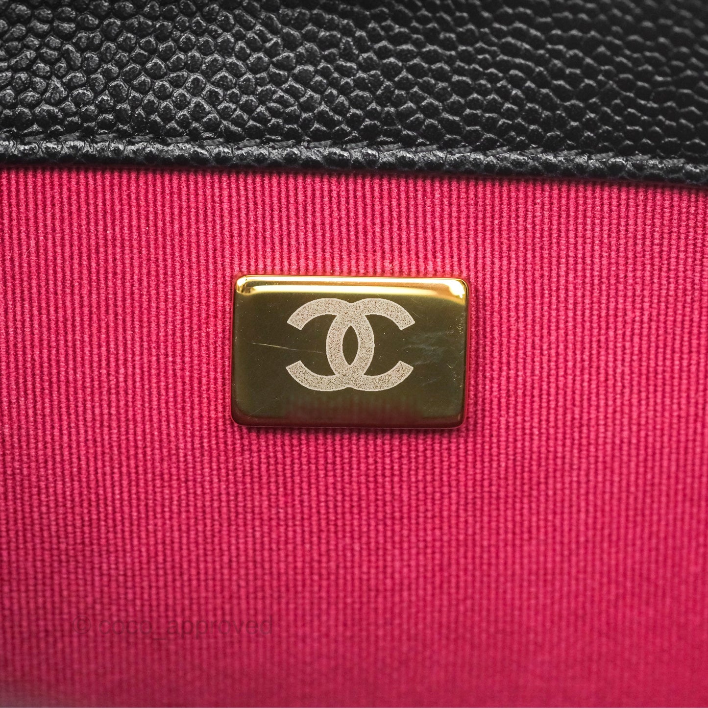 Chanel Chain Around Flap Bag Black Caviar Aged Gold Hardware 22B