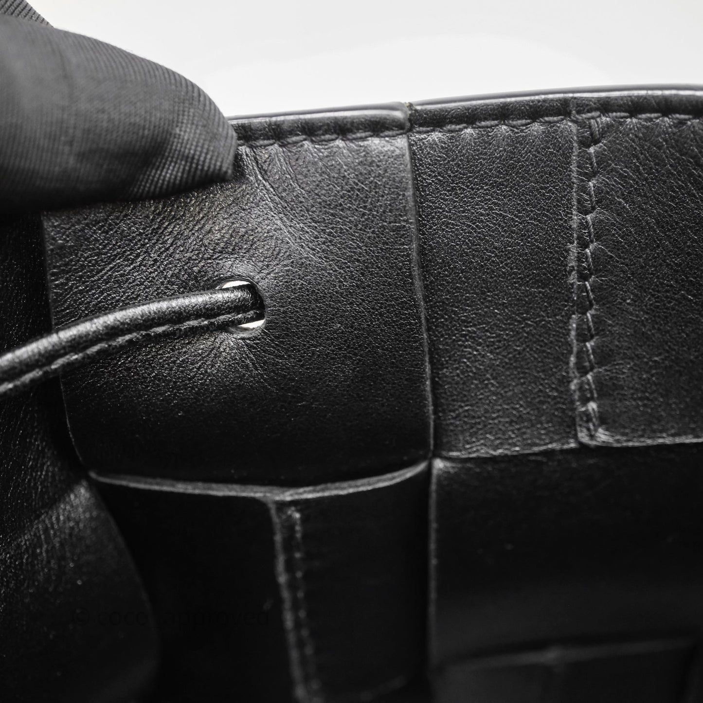 Bottega Veneta Small Cassette Bucket Bag Black Lambskin