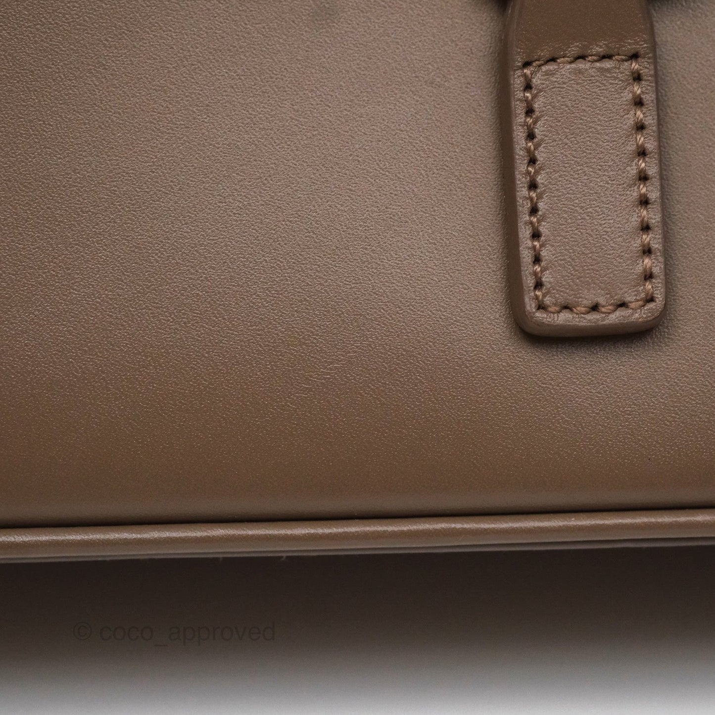 Saint Laurent Le 5 À 7 Taupe Calfskin Bronze Brass Hardware