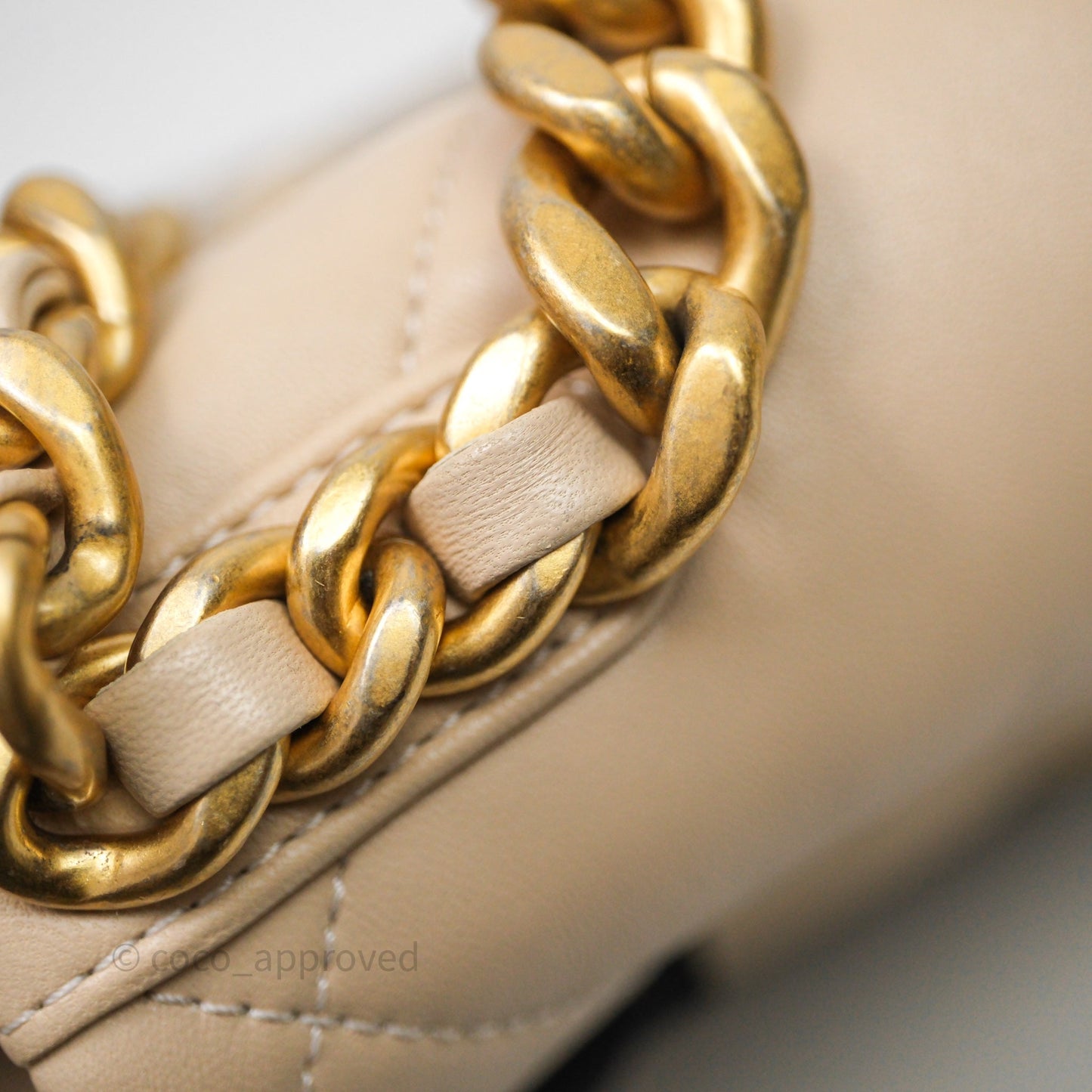 Chanel 19 Small Beige Lambskin Mixed Hardware