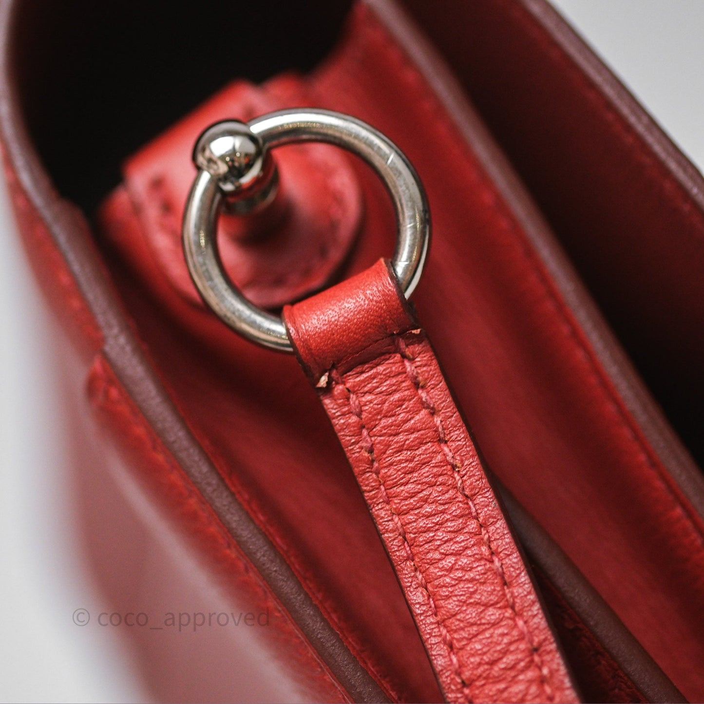 Hermès Roulis Mini Brique 36 / Caramel 28 Evercolor Palladium Hardware