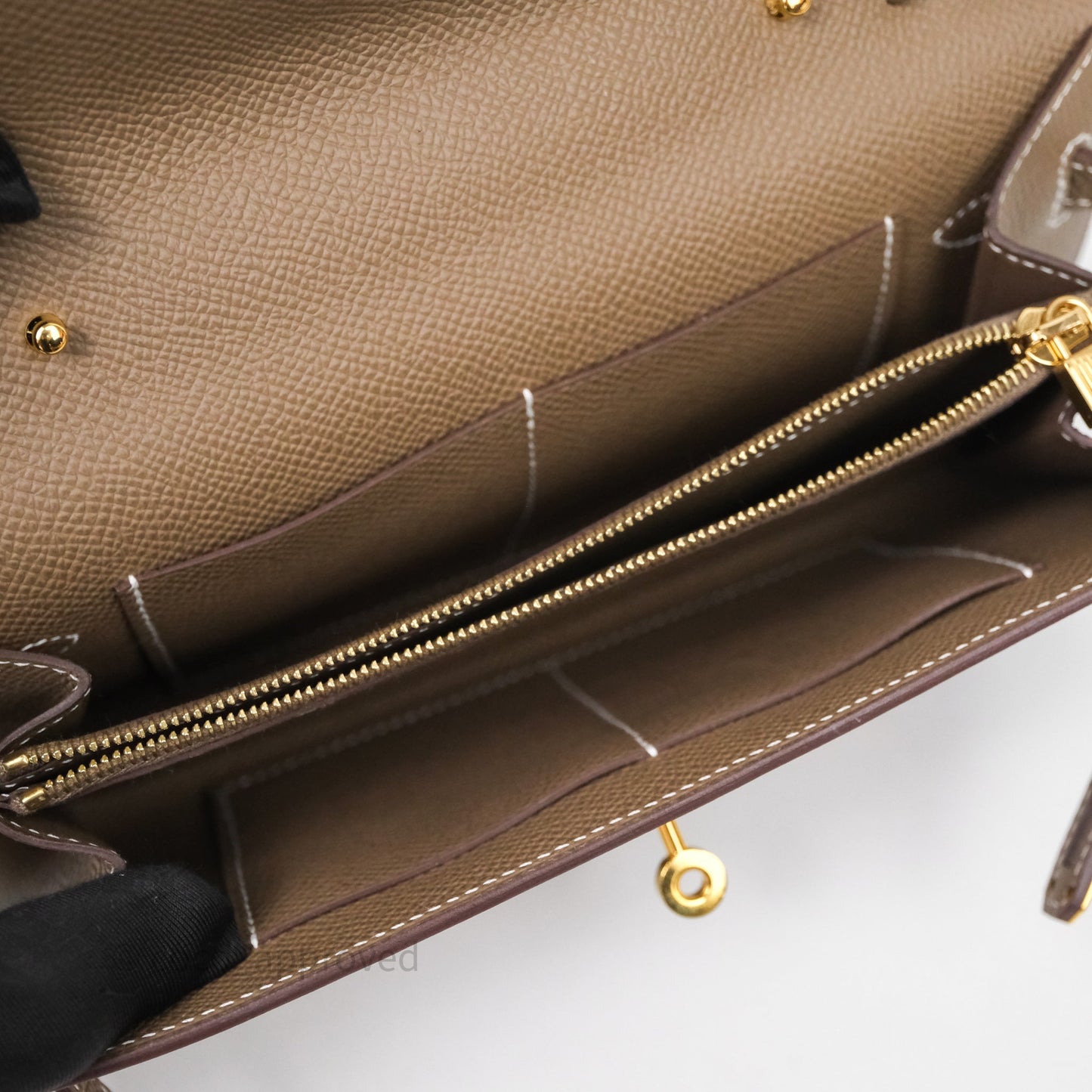 Hermès Kelly To Go Wallet Etoupe 18 Epsom Gold Hardware