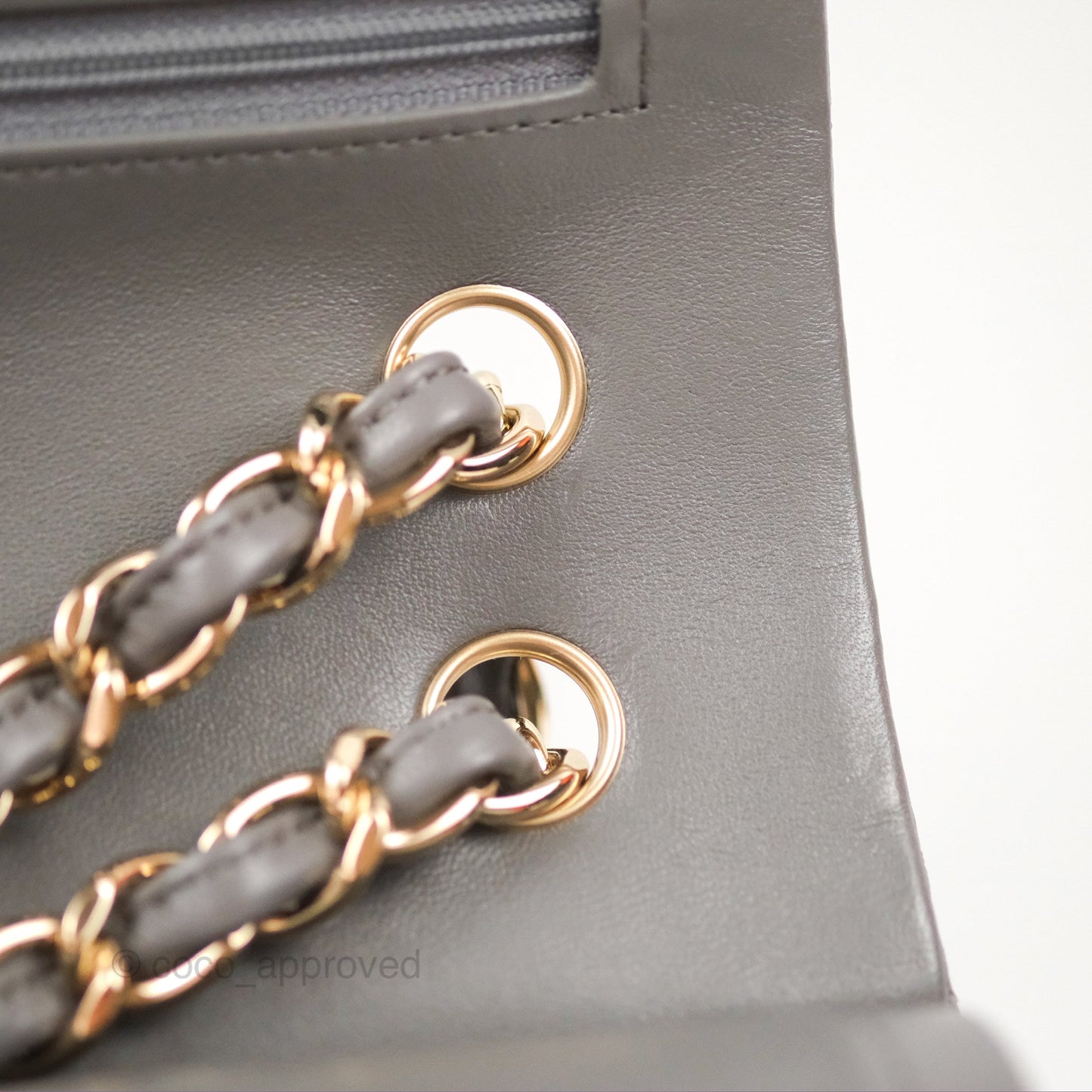Chanel Jumbo Double Flap Dark Grey Lambskin Gold Hardware⁣⁣