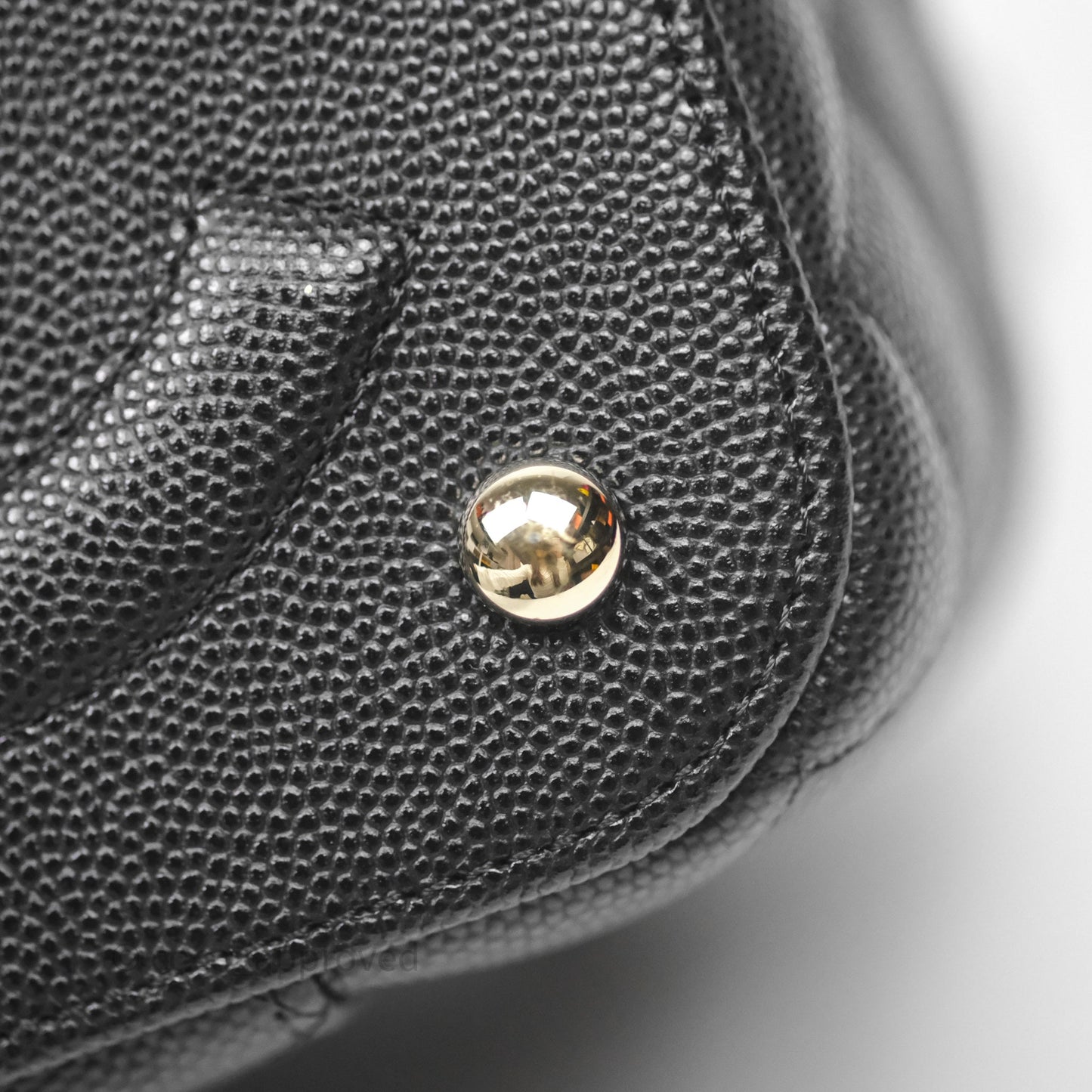 Chanel Quilted Top Handle Vanity Case Black Caviar Gold Hardware
