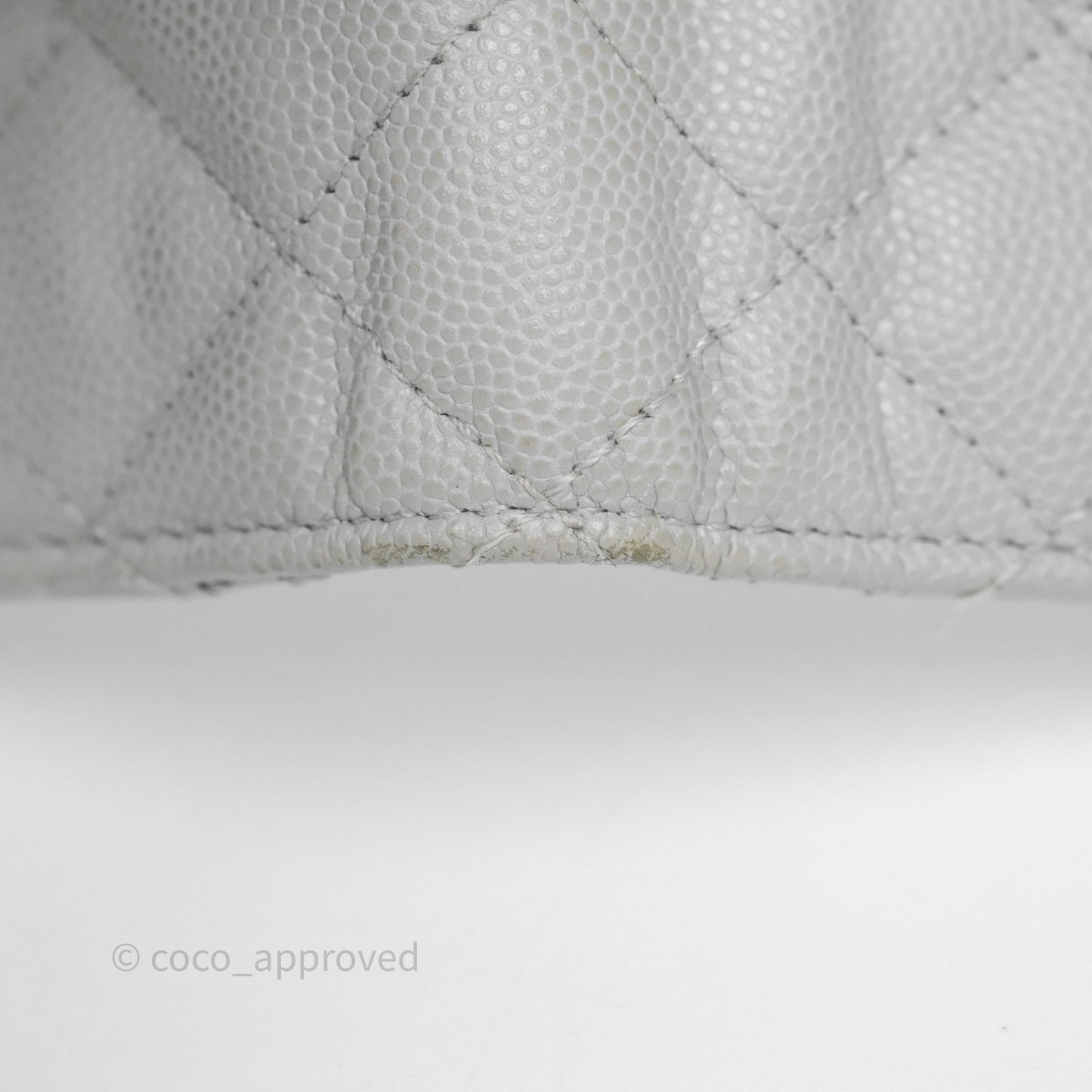 Chanel Quilted Short Wallet Grey Caviar Gold Hardware