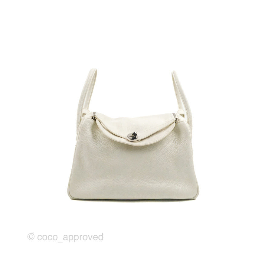 Hermes Lindy 30 White Clemence Palladium Hardware