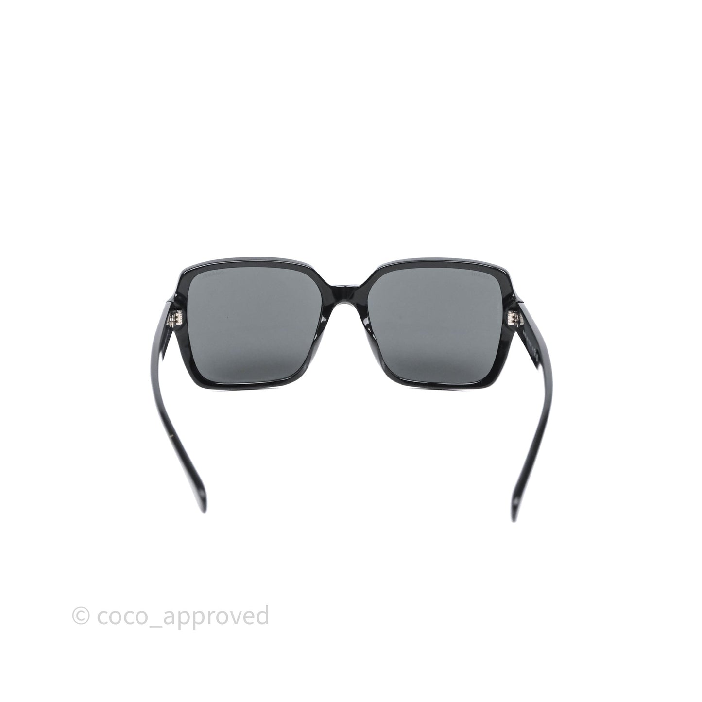Chanel White Logo Sunglasses Black
