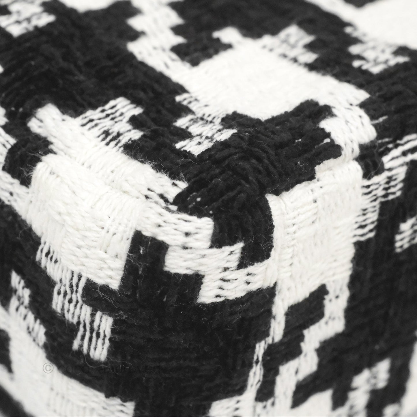 Dior Small Caro Bag Black & White Macro Houndstooth Fabric