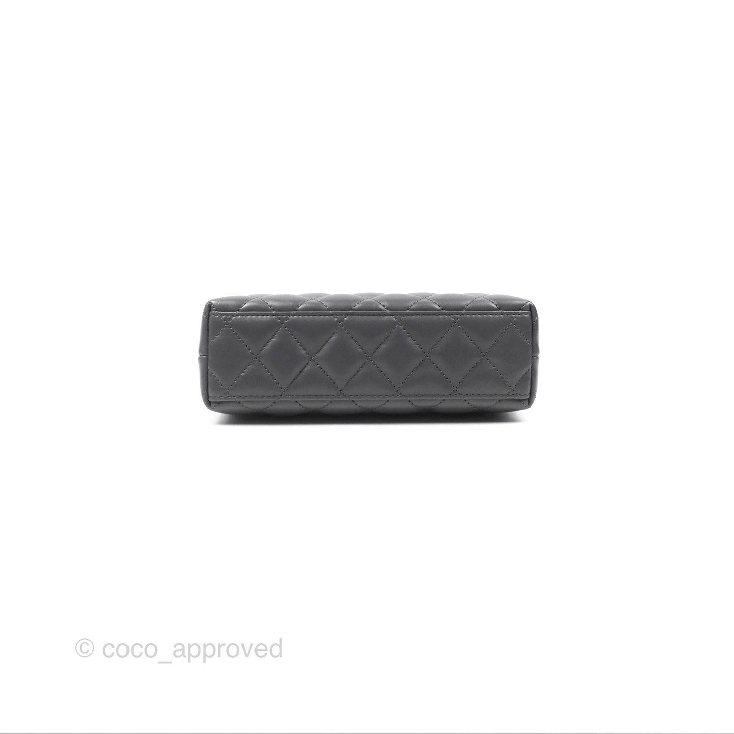 Chanel Kelly Bag Quilted Grey Shiny Calfskin Aged Gold Hardware