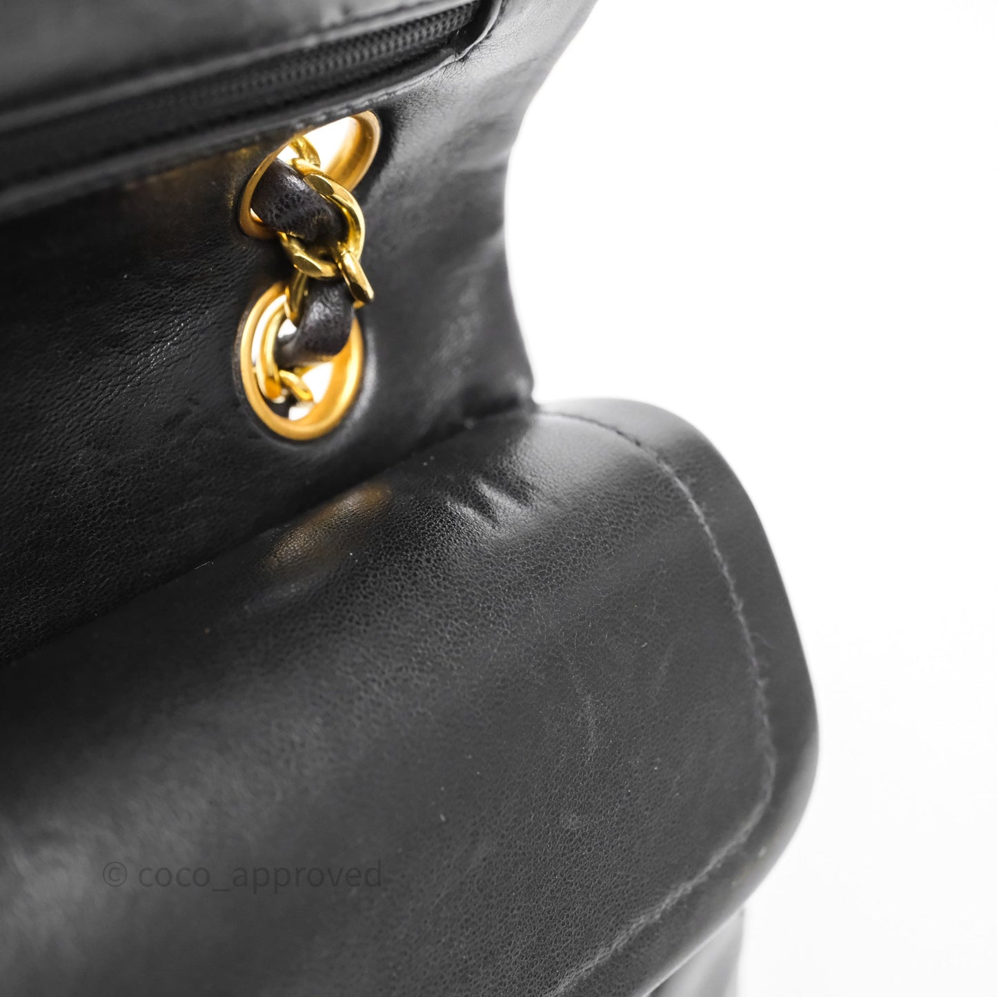 Chanel Vintage Small Classic Flap Black Lambskin 24K Gold Hardware