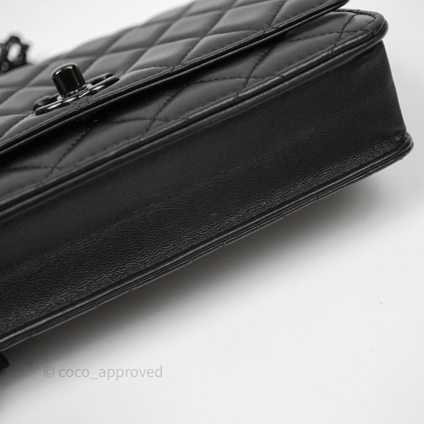 Chanel Quilted Trendy CC WOC Wallet On Chain So Black Lambskin