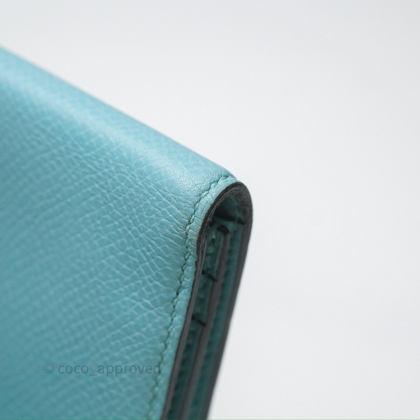 Hermès Bearn Long Wallet Bleu Atoll 3P Epsom Gold Hardware