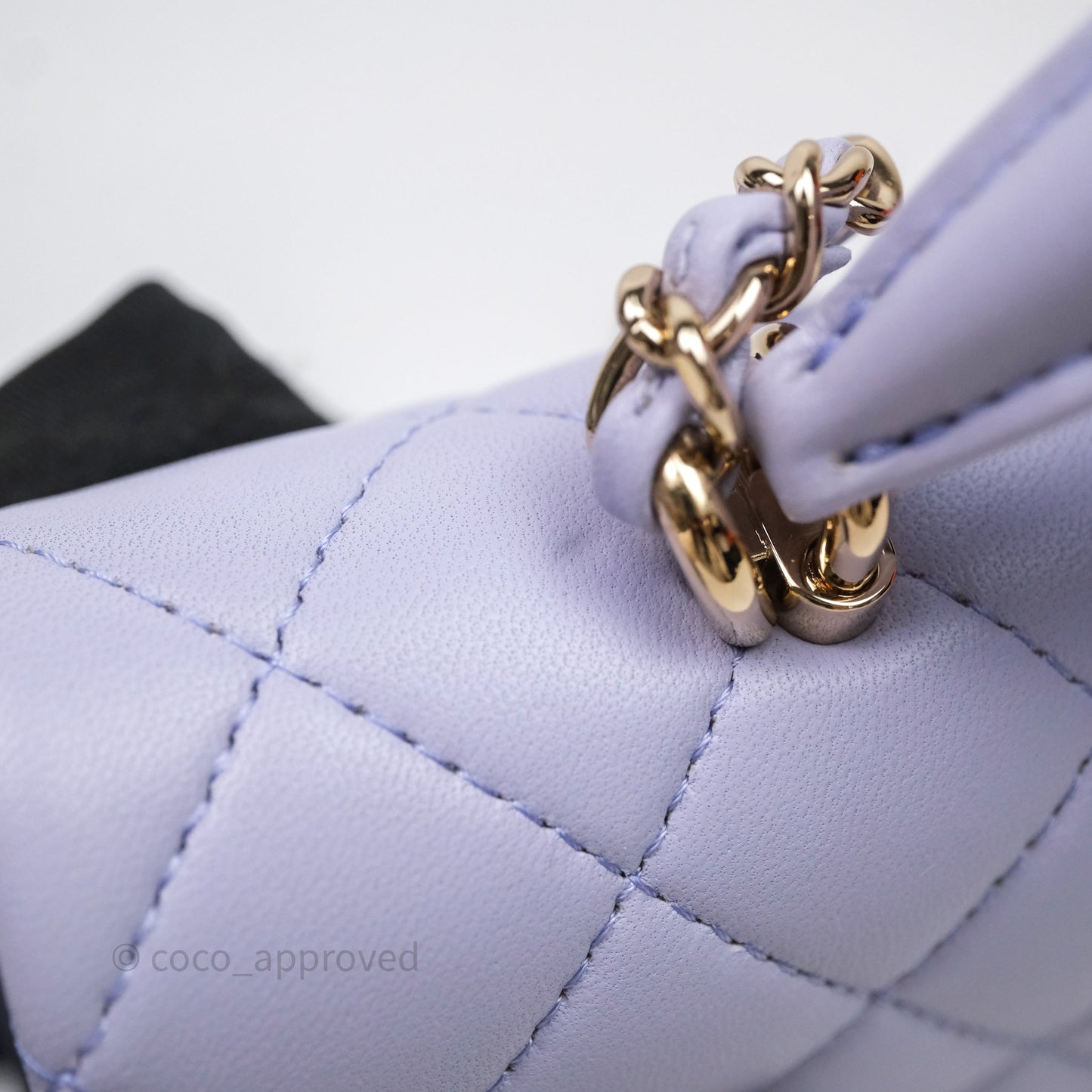 Chanel Top Handle Mini Rectangular Flap Bag Lilac Lambskin Gold Hardware