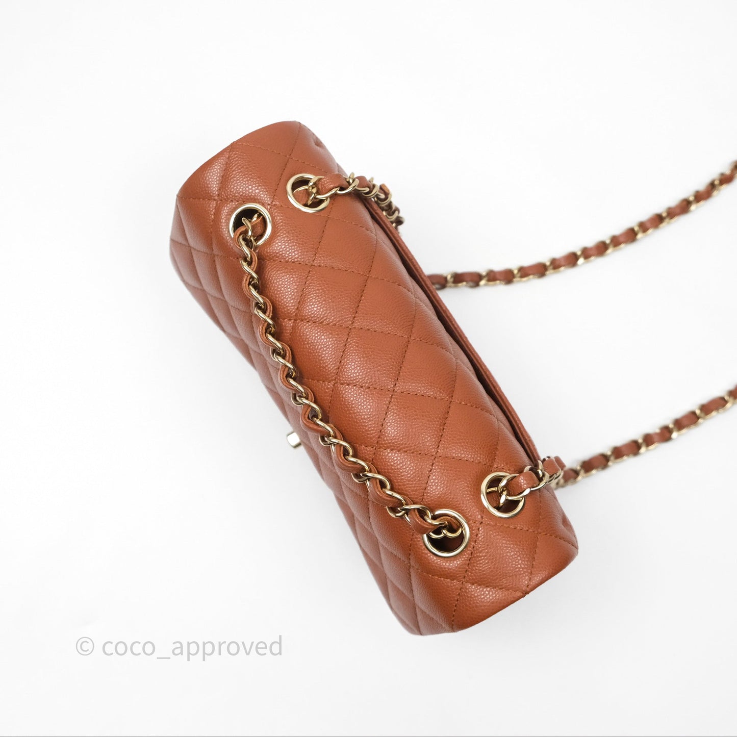 Chanel Small S/M Classic Flap Quilted Brown Caviar Gold Hardware