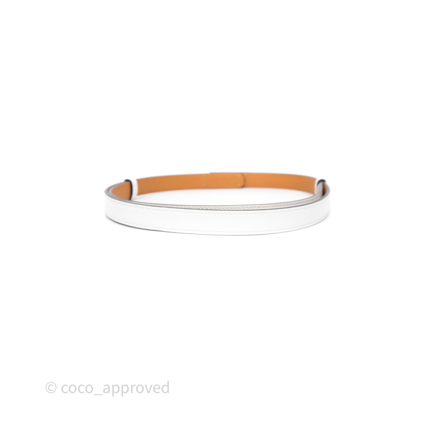 Hermès Kelly Buckle Belt Blanc 01 Epsom Rose Gold Hardware