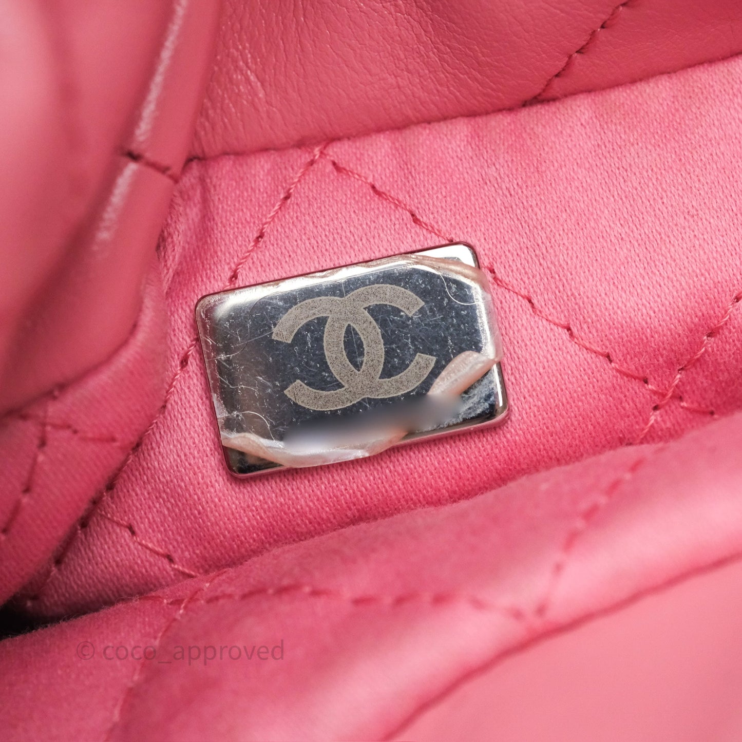 Chanel 22 Mini Bag Pink Shiny Crumpled Calfskin Matte Silver Hardware