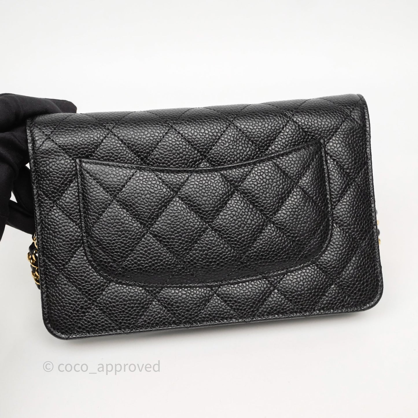 Chanel Quilted Classic Wallet On Chain WOC Black Caviar Gold Hardware