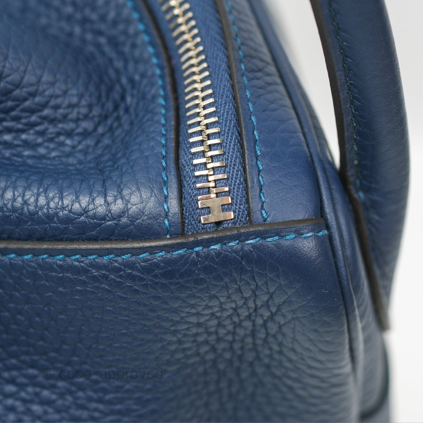 Hermès Lindy 30 Blue Saphir/ Blue Izmir Clemence Palladium Hardware