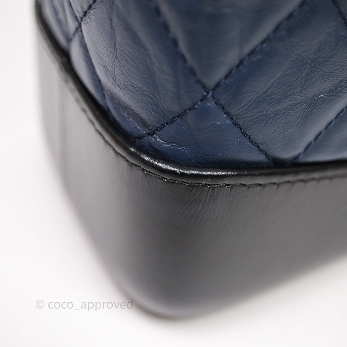 Chanel Small Gabrielle Backpack Quilted Navy Black Aged Calfskin