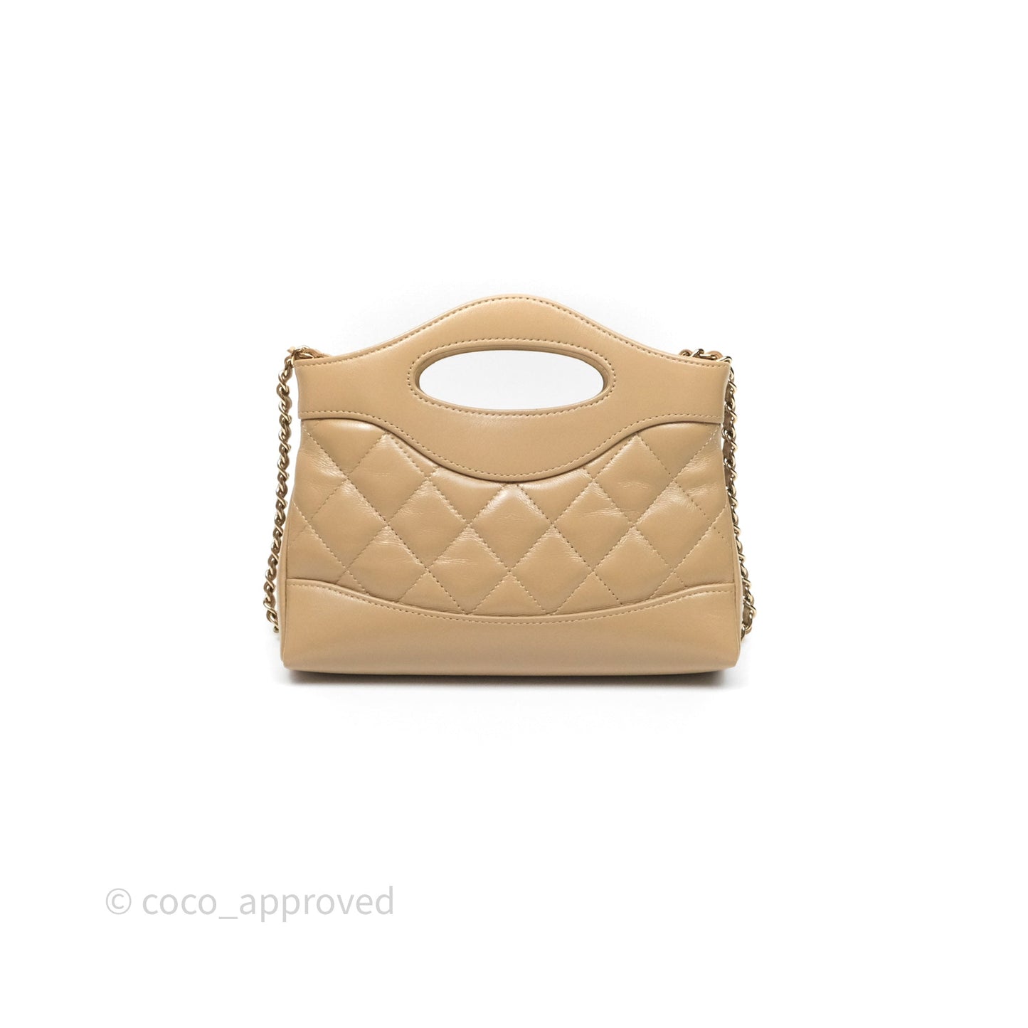 Chanel Nano 31 Beige Shiny Lambskin Gold Hardware