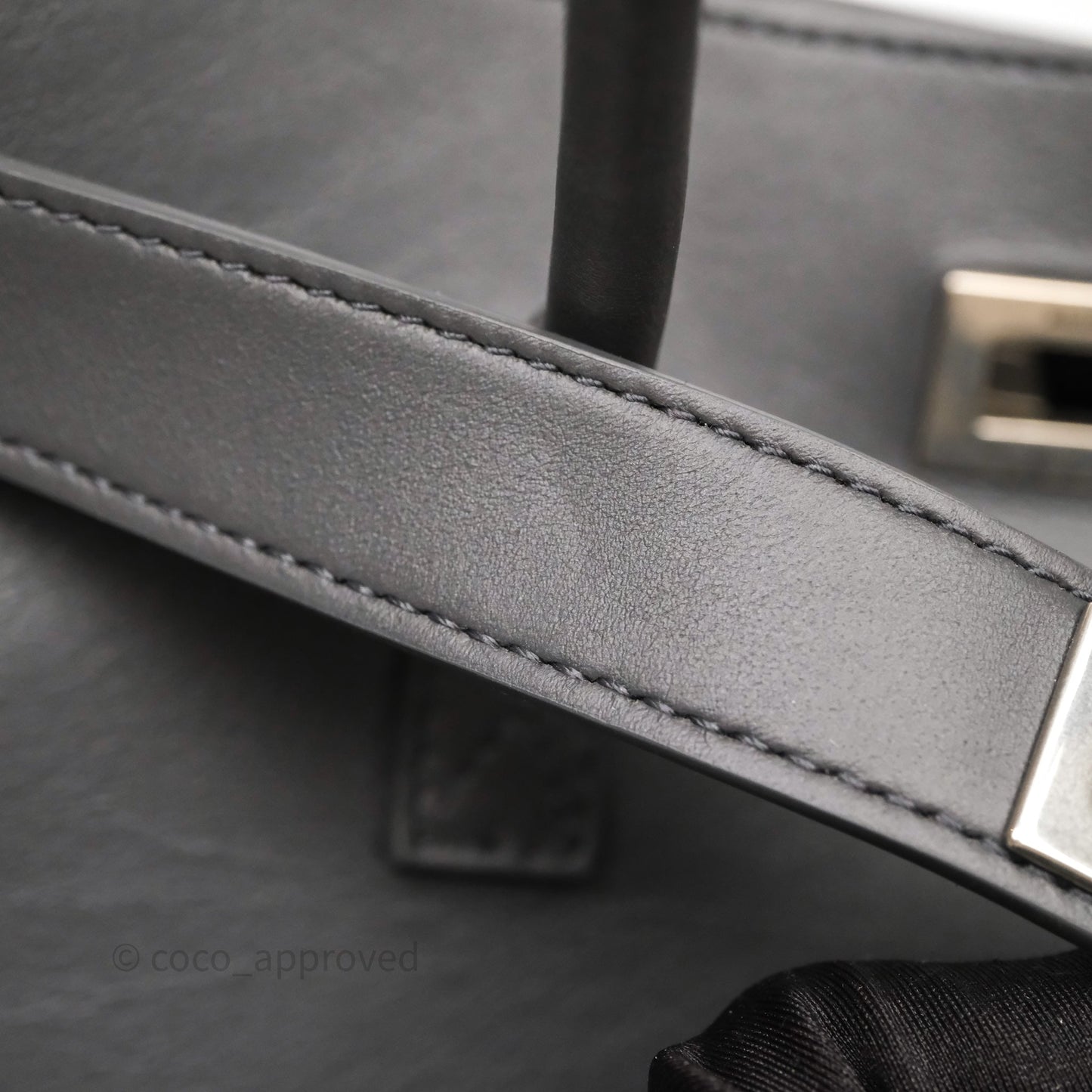 Balenciaga Small Bel Air Carry All Bag Grey Calfskin Silver Hardware