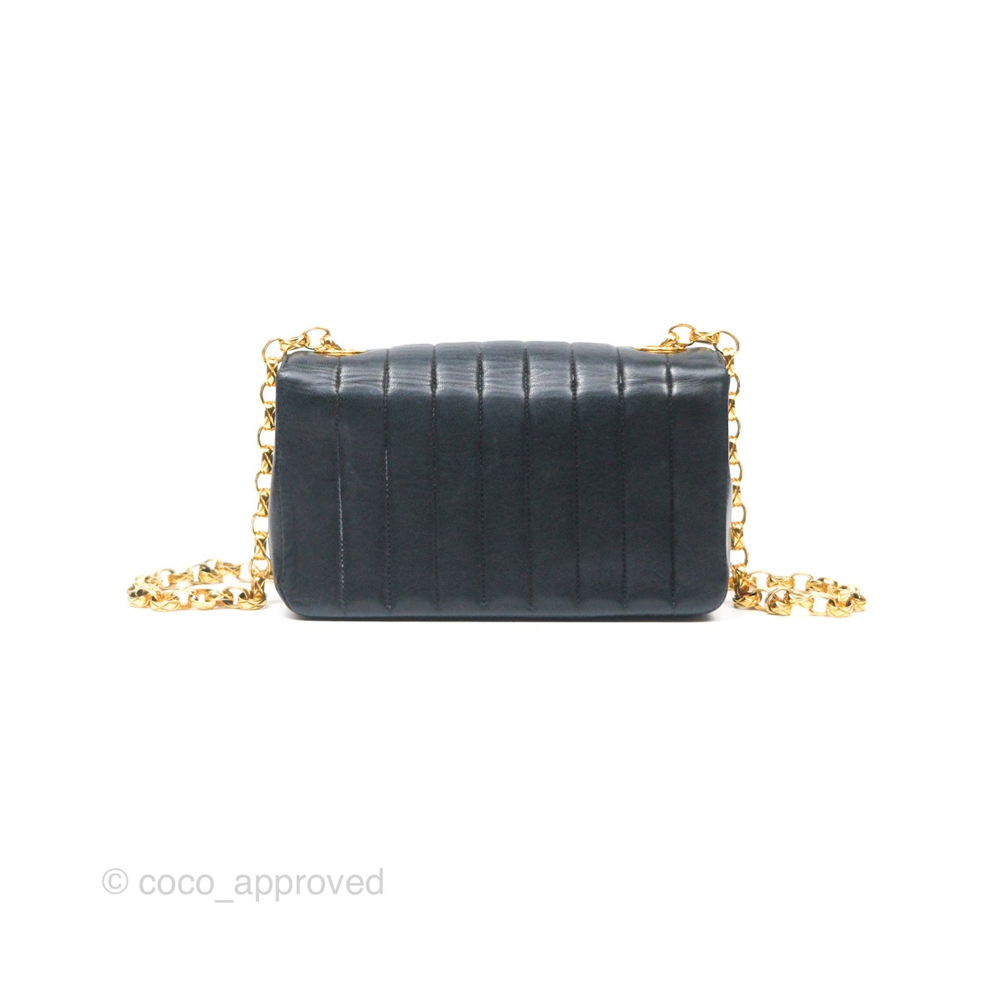 Chanel Vintage Mini Bijoux Chain Flap Black Lambskin Gold Hardware