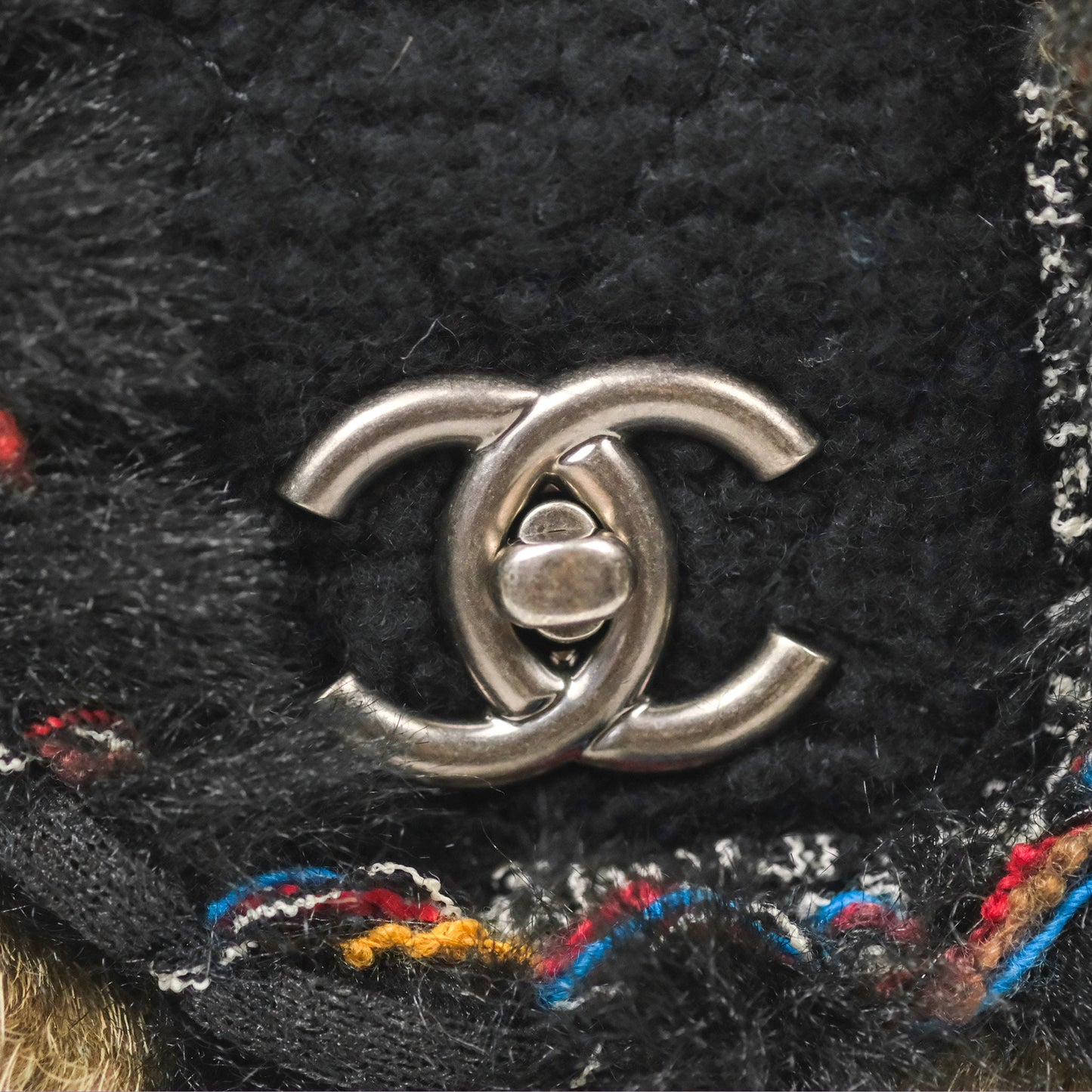 Chanel Fantasy Fur Flap Bag Ruthenium Hardware