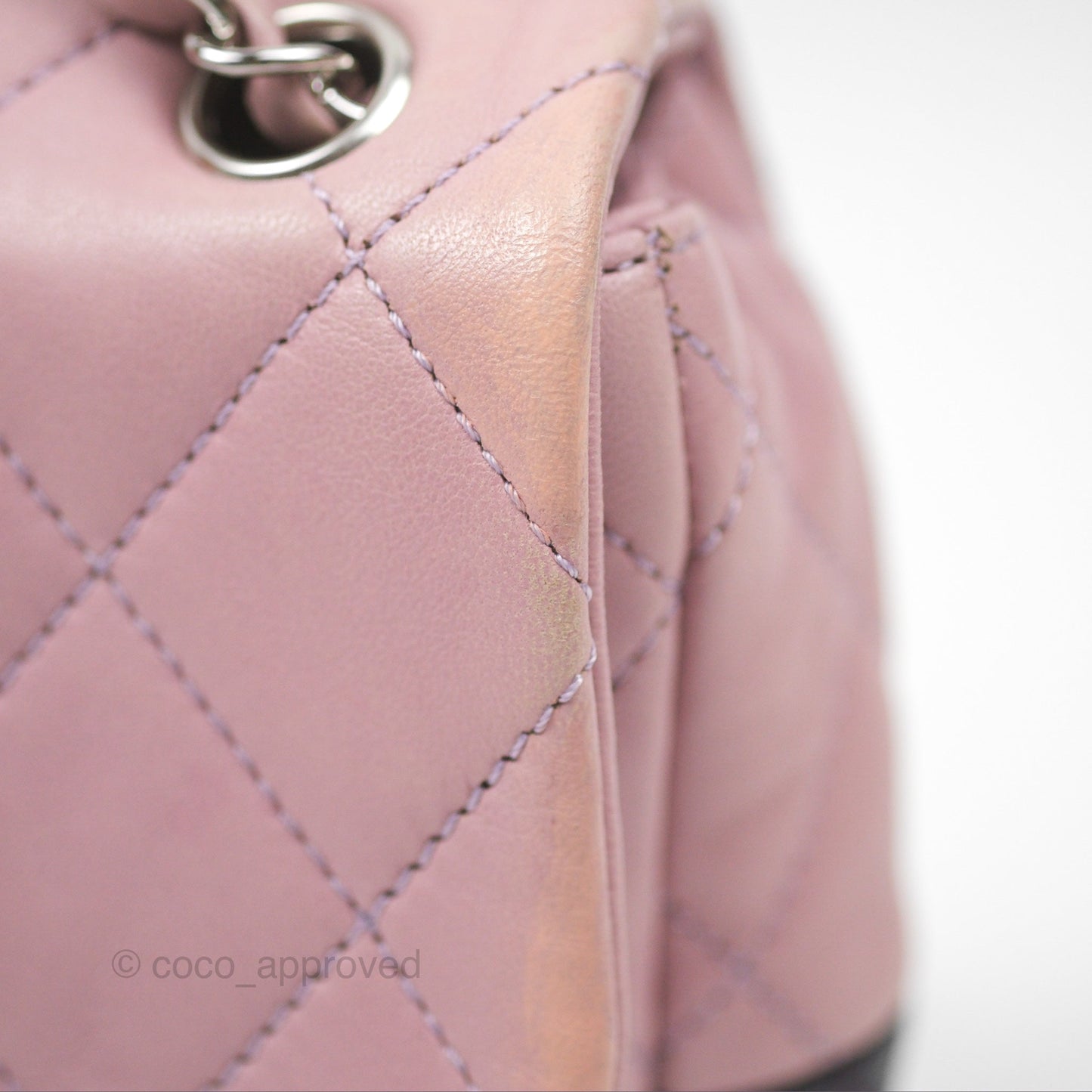 Chanel Medium Bicolor CC Chain Flap Pink/Black Lambskin Silver Hardware