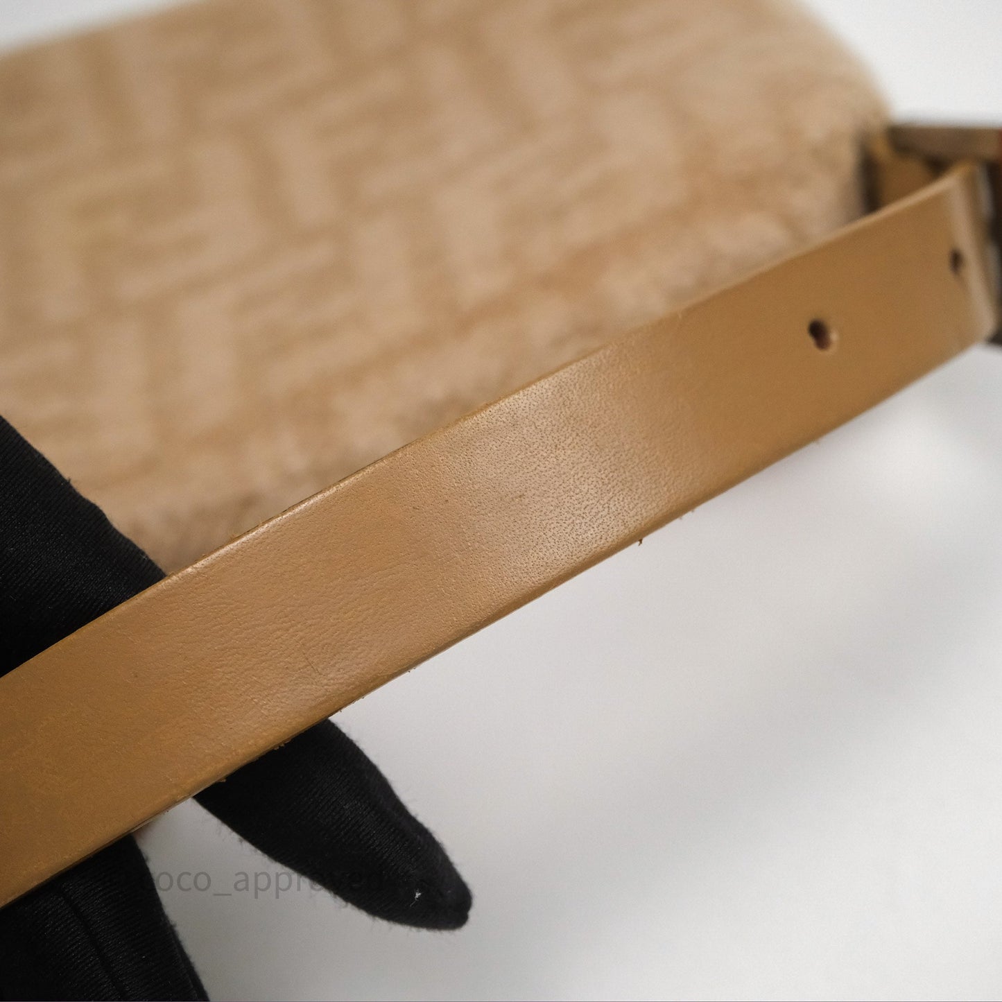 Fendi Vintage Baguette Shoulder Bag Wool Beige