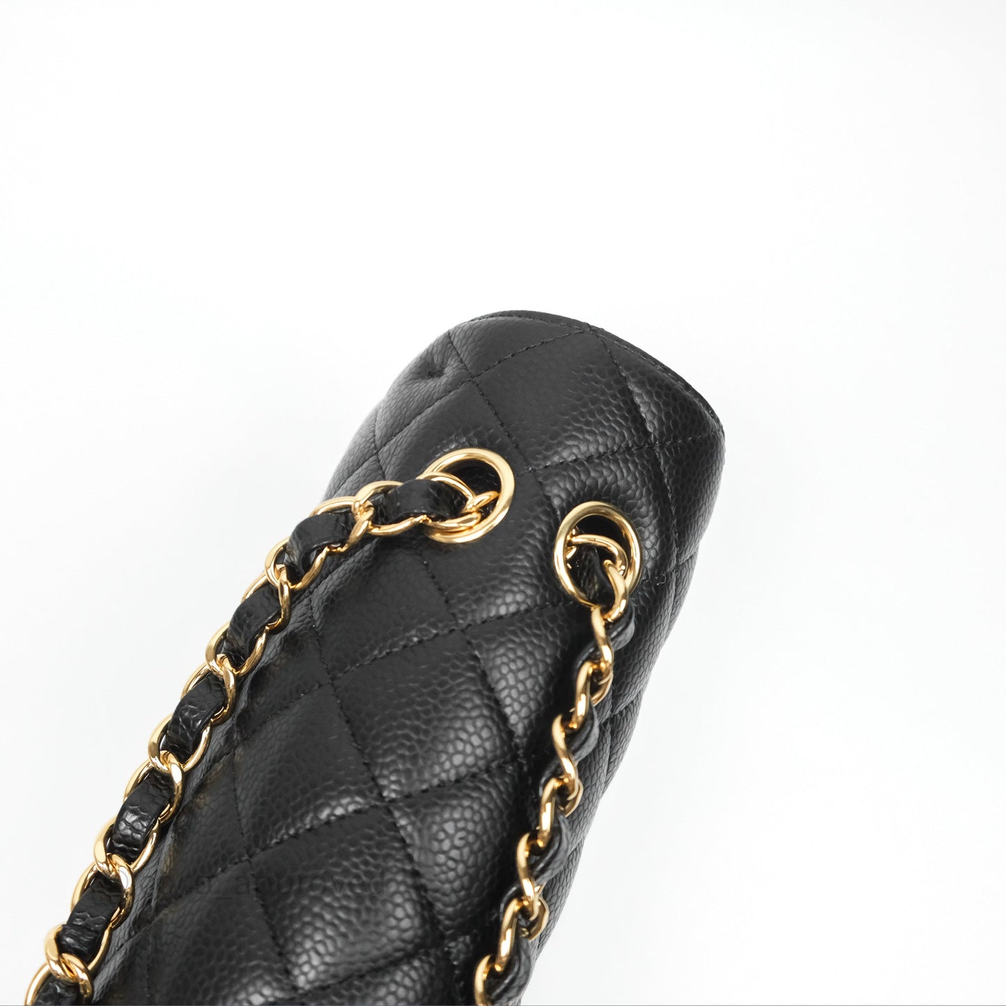 Chanel Classic M/L Medium Flap Quilted Black Caviar Gold Hardware