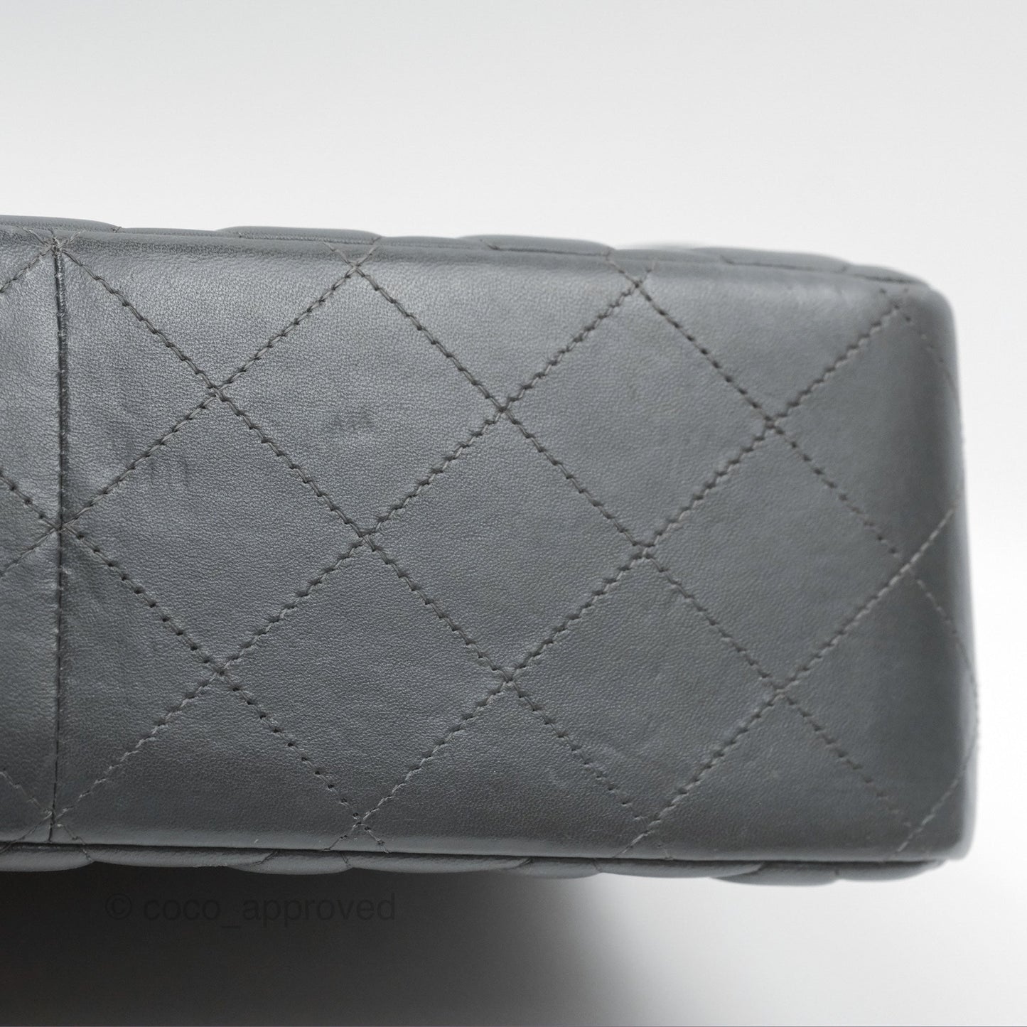 Chanel Jumbo Double Flap Dark Grey Lambskin Brushed Gold Hardware⁣⁣