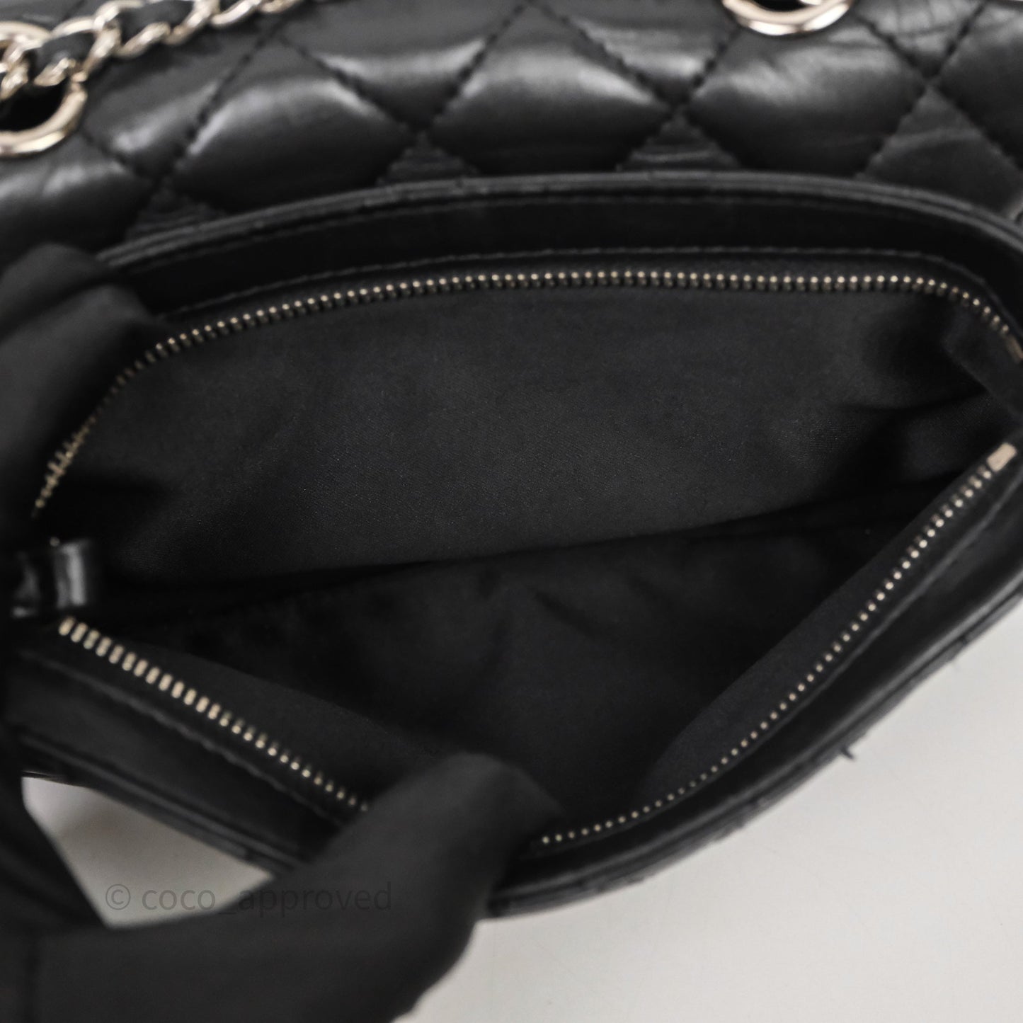 Chanel Quilted Flap Black Calfskin Silver Hardware
