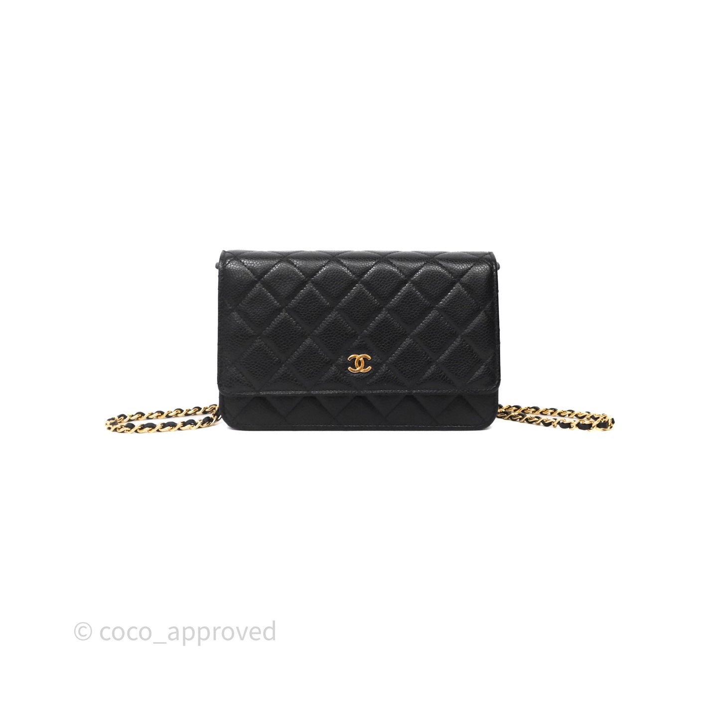Chanel Quilted WOC Black Caviar Gold Hardware