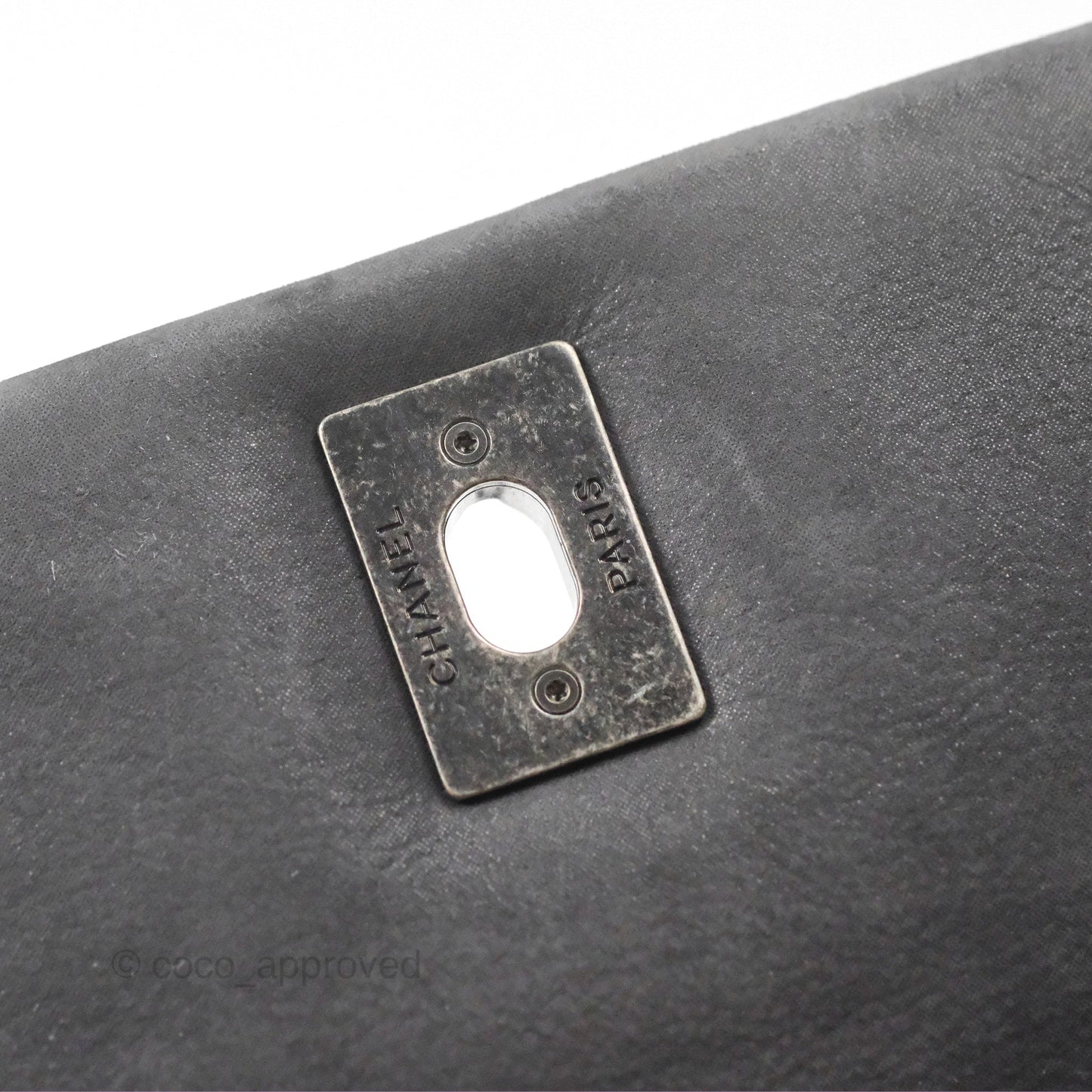 Chanel New Chic Flap Dark Grey Calfskin Ruthenium Hardware