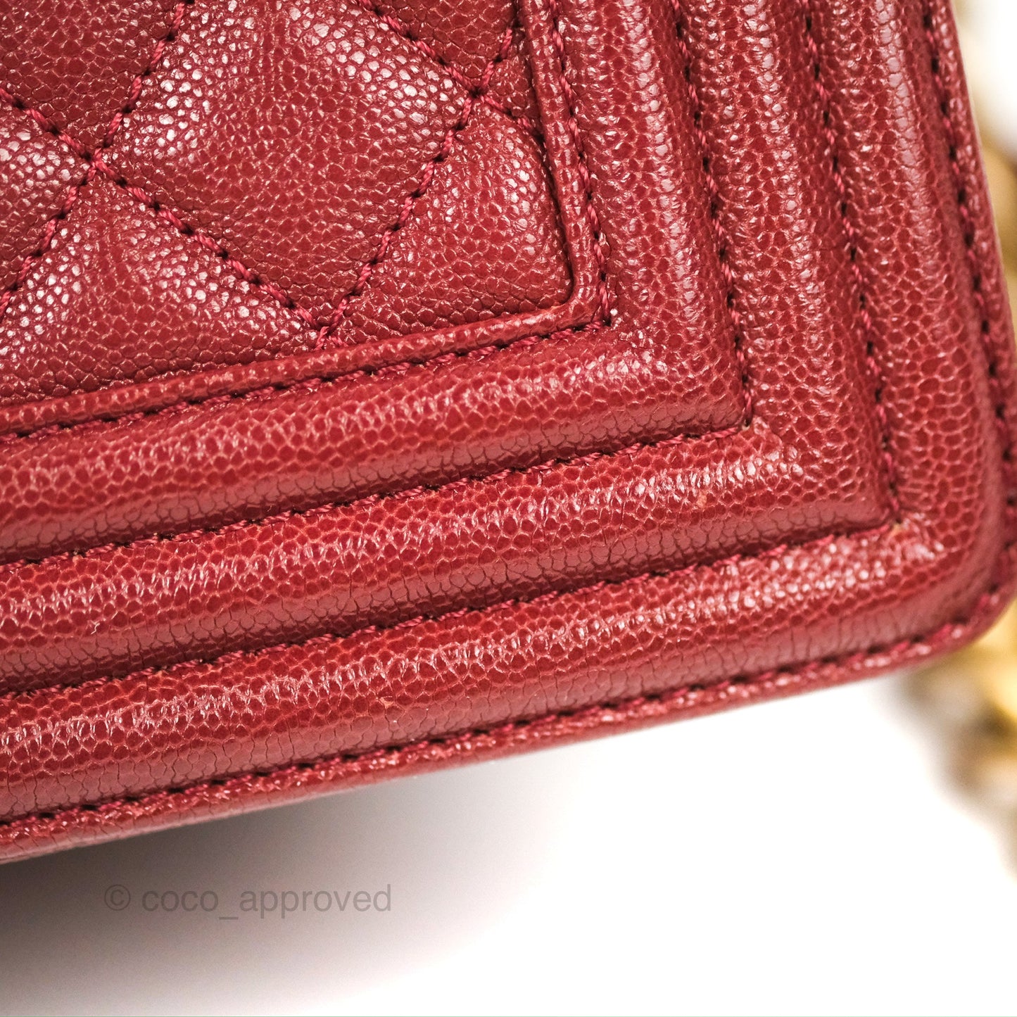 Chanel Quilted Medium Boy Burgundy Caviar Aged Gold Hardware
