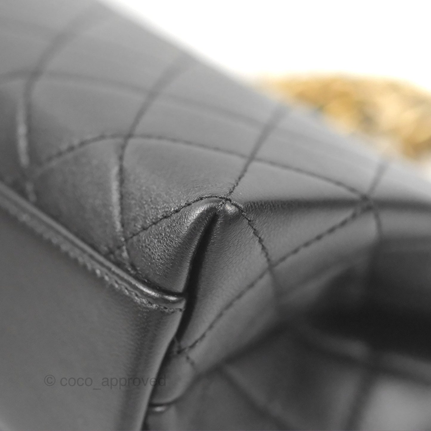 Chanel La Parisienne Top Handle Flap Bag Black Lambskin Aged Gold Hardware