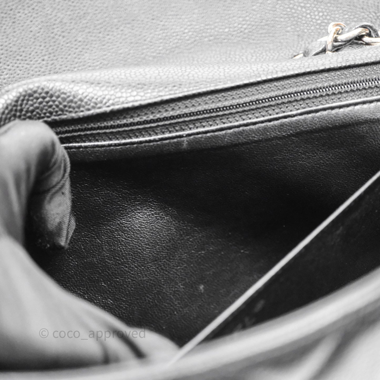 Chanel Jumbo Single Flap Black Caviar Silver Hardware