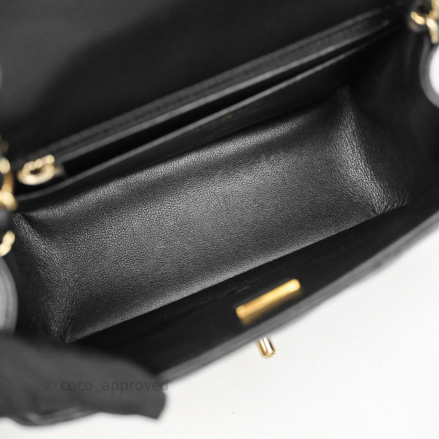 Chanel Mini Square Quilted Black Lambskin Gold Hardware