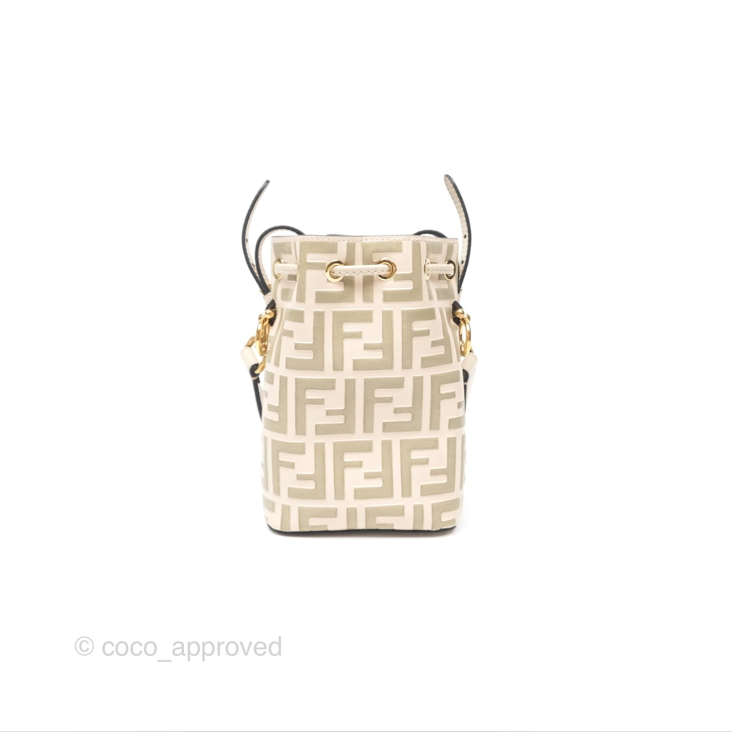 Fendi Mini Mon Tresor Bucket Bag FF Motif Beige