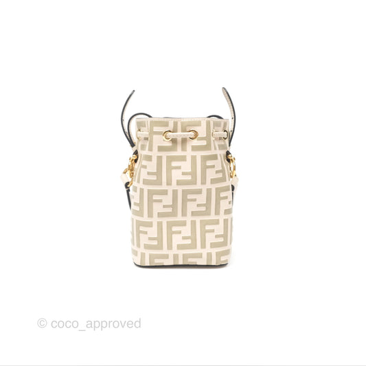 Fendi Mini Mon Tresor Bucket Bag FF Motif Beige