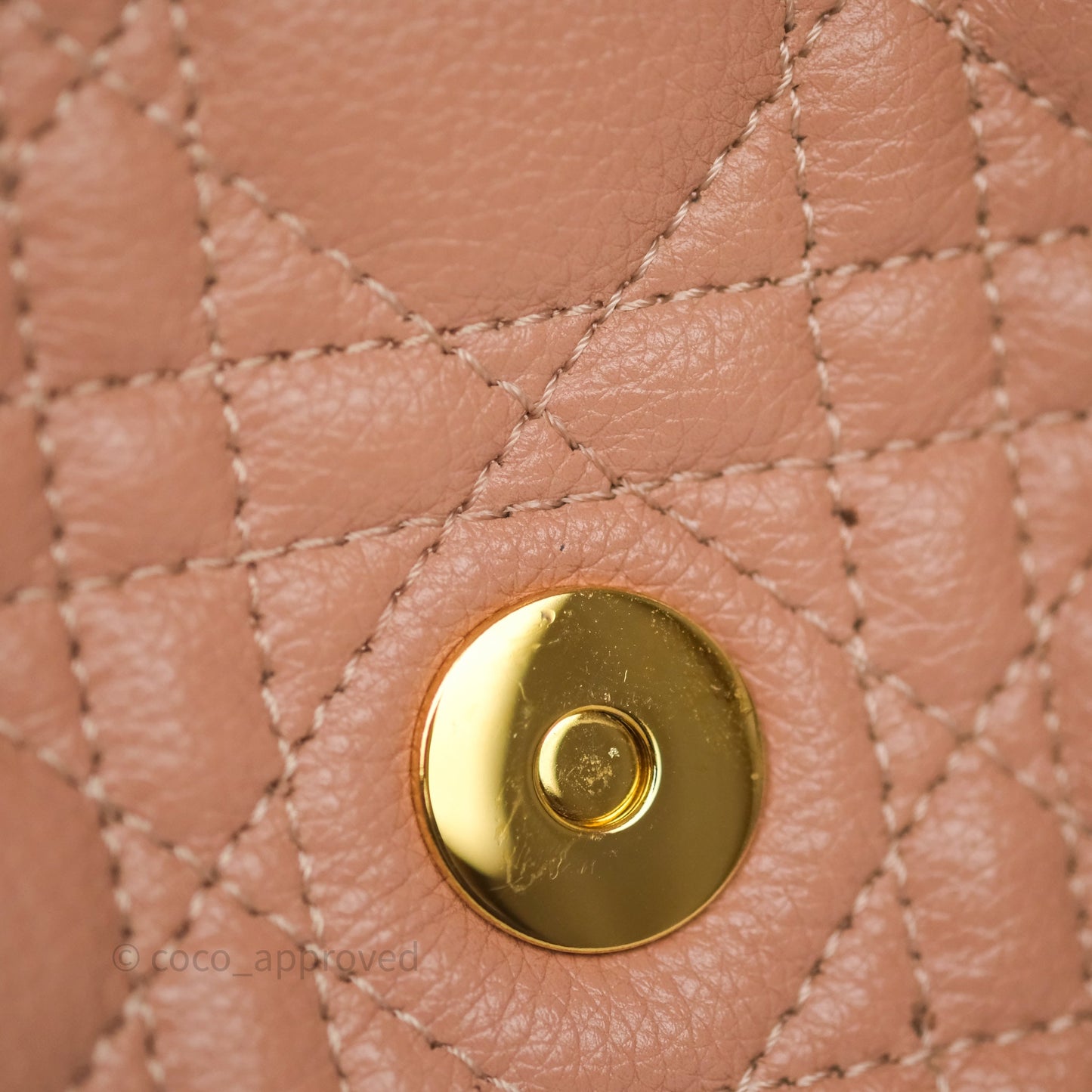 Christian Dior Caro Pouch with Chain In Supple Pink Cannage Calfskin