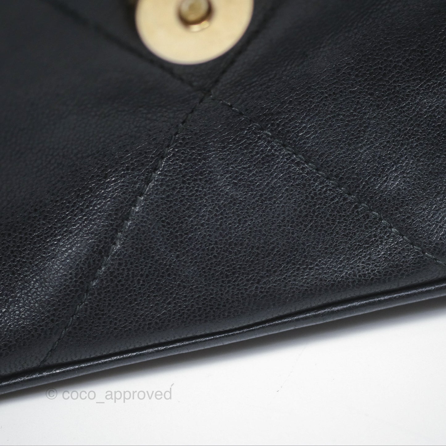 Chanel Vintage Mini Clutch with Chain Black Lambskin Gold Hardware