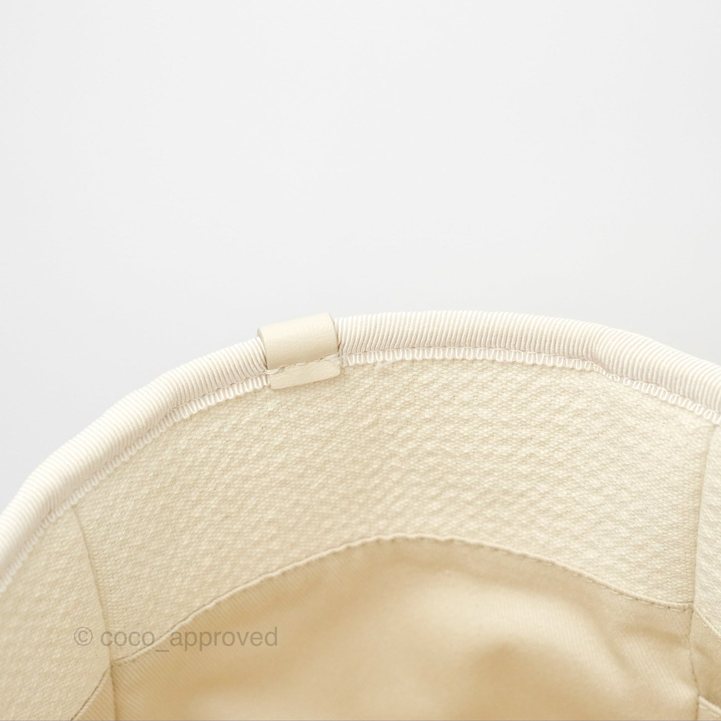 Chanel Medium Deauville Tote Ivory Cotton Silver Hardware