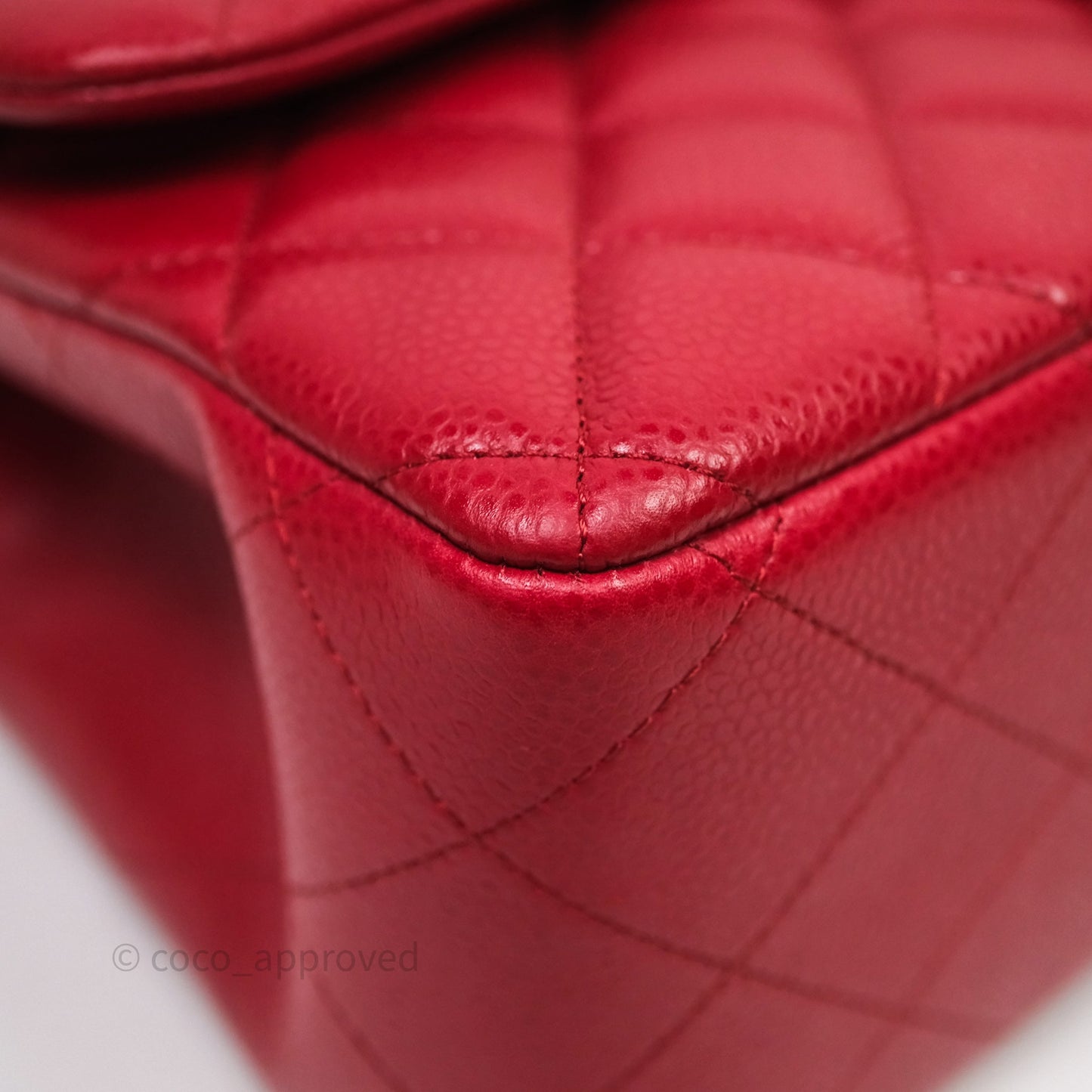 Chanel Jumbo Double Flap Red Caviar Silver Hardware⁣⁣