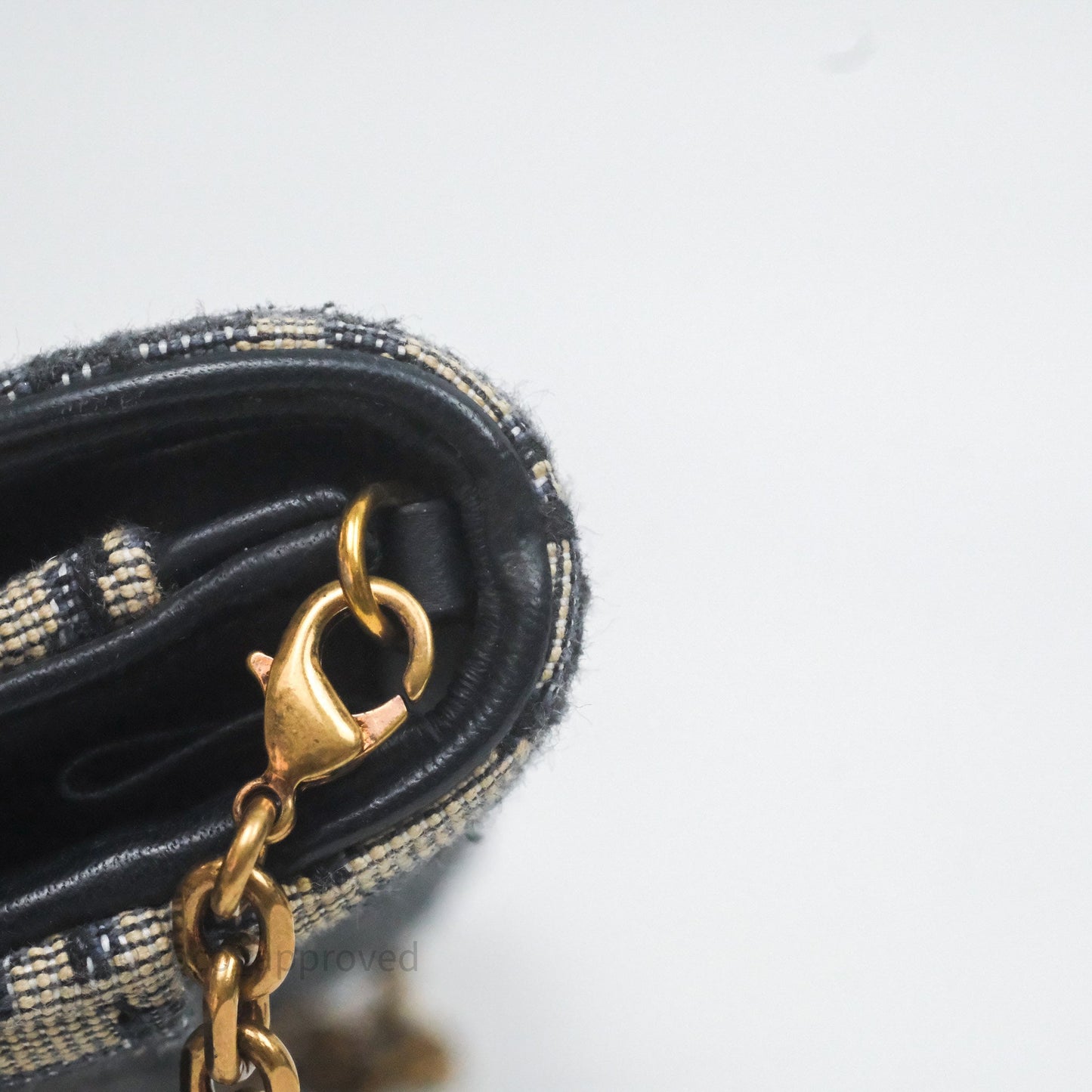 Small Saddle Pouch Wallet with Chain Blue Dior Oblique Jacquard